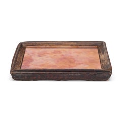 Petite Chinese Tea Tray with Rose Mirror, c. 1900