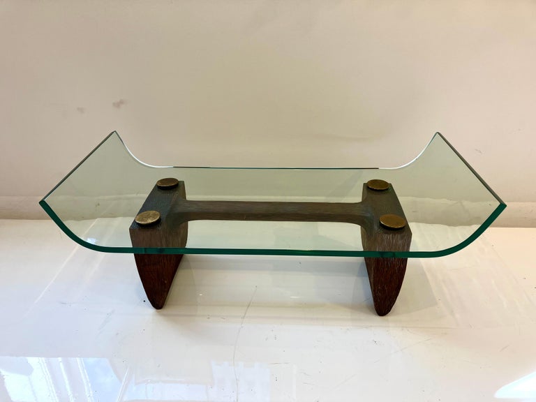 Petite Chip-Carved Cocktail Table, Attrib. Aldo Tura In Good Condition For Sale In Brooklyn, NY