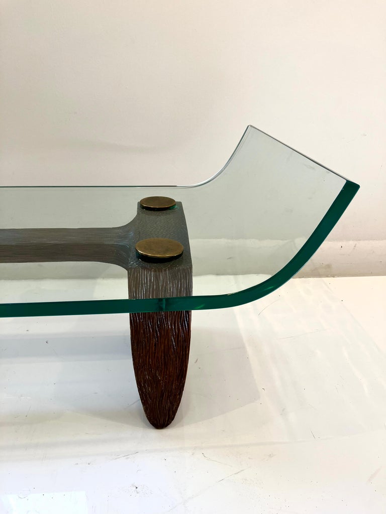 Mid-20th Century Petite Chip-Carved Cocktail Table, Attrib. Aldo Tura For Sale