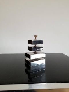 Petite Chrome Pencil Rack by Philippe Barbier, Signed, France, 1970s