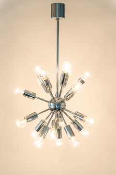 Petite Chrome Space Age Sputnik Atomium Pendant by Cosack, Germany, 1970s