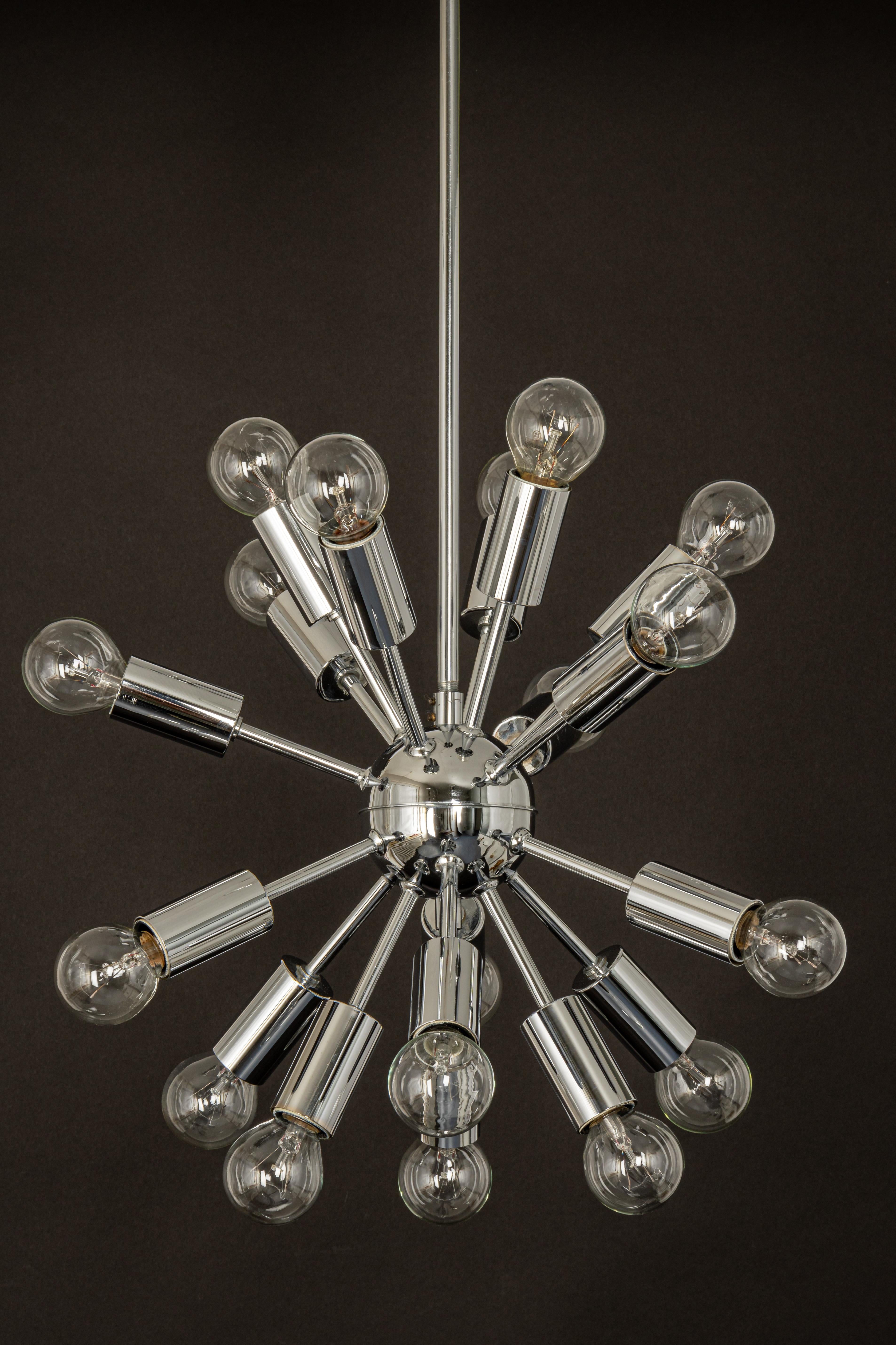 Mid-Century Modern Petite Chrome Space Age Sputnik Atomium Pendant by Cosack, Germany, 1970s For Sale