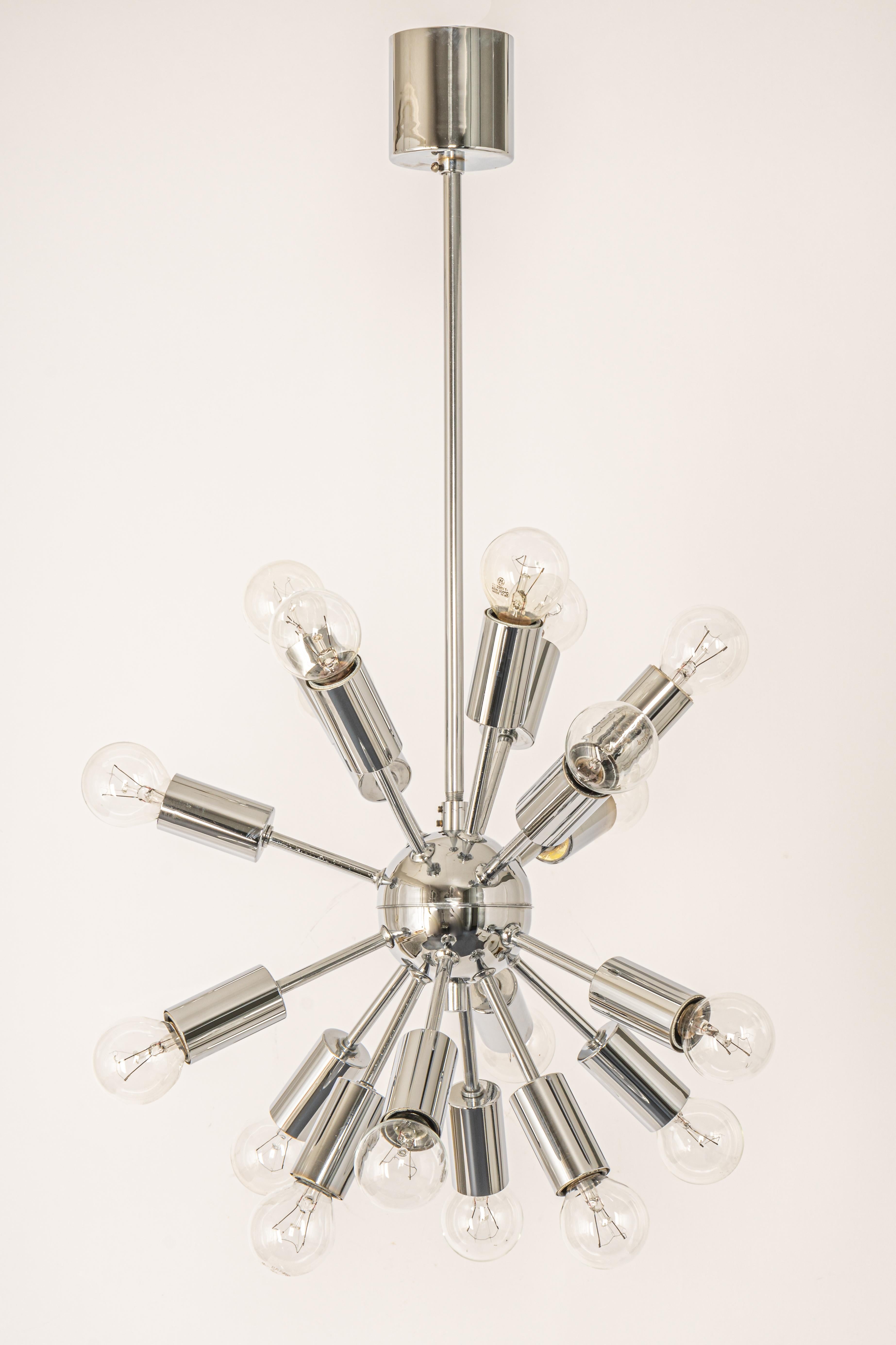 Petite Chrome Space Age Sputnik Atomium Pendant by Cosack, Germany, 1970s For Sale 1