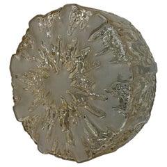 Petite Circle Ice Glass Flush Mount Ceiling Light Honsel Leuchten, Germany