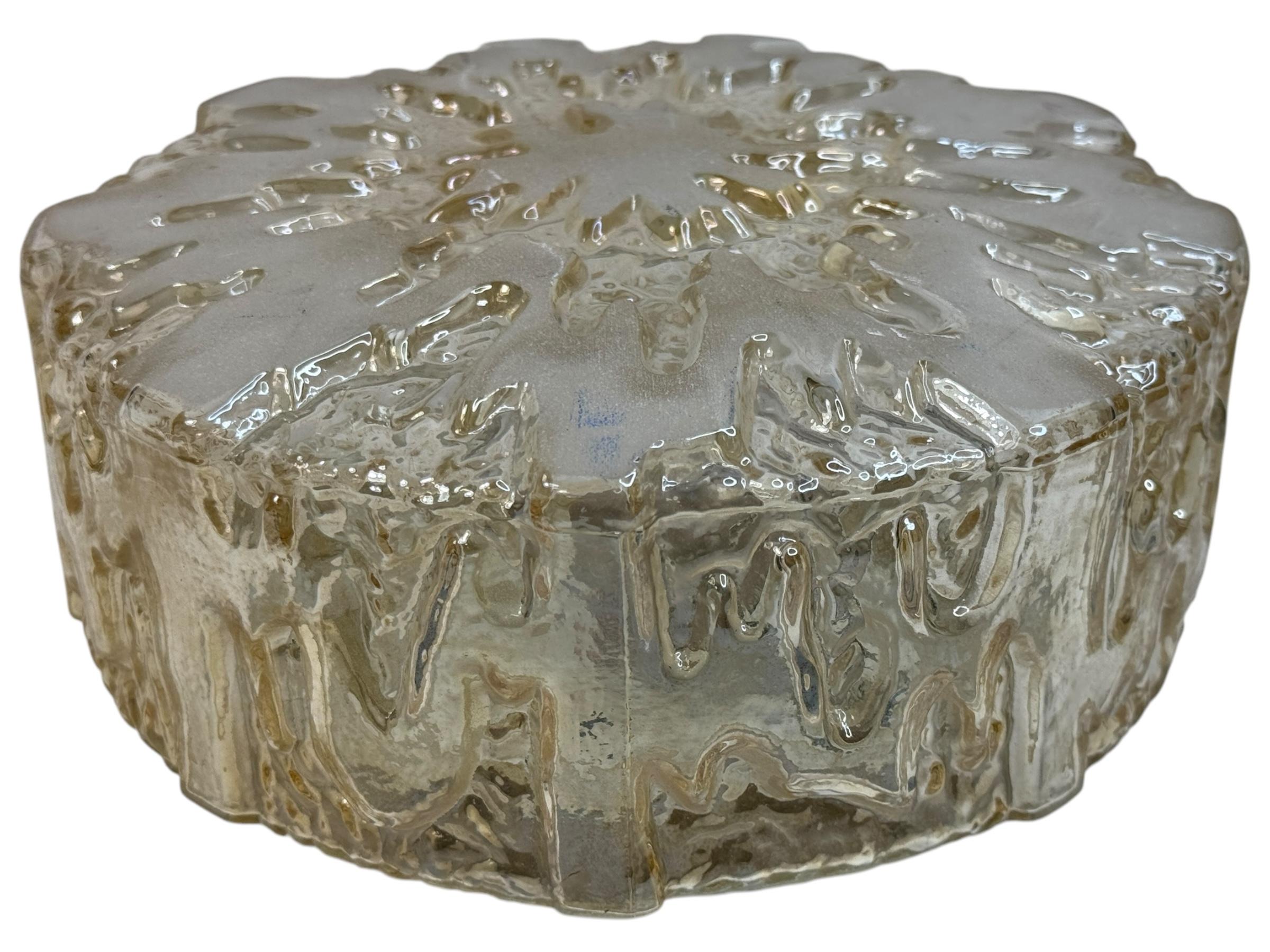 Plafoniera Petite Circle Ice Glass Honsel Leuchten, Germania In condizioni buone in vendita a Nuernberg, DE