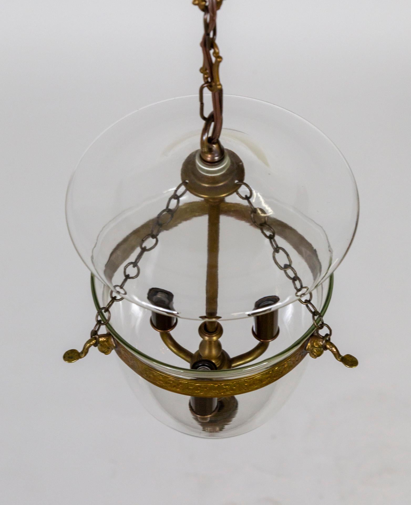 Petite Classic Bell Jar Lantern w/ Acanthus Leaves Trim 2