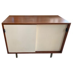 Petite Classic Knoll Credenza in Walnut and Cream 