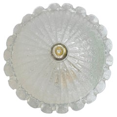 Pequeño plafón de cristal de Murano con motivos florales, Italia, años 70