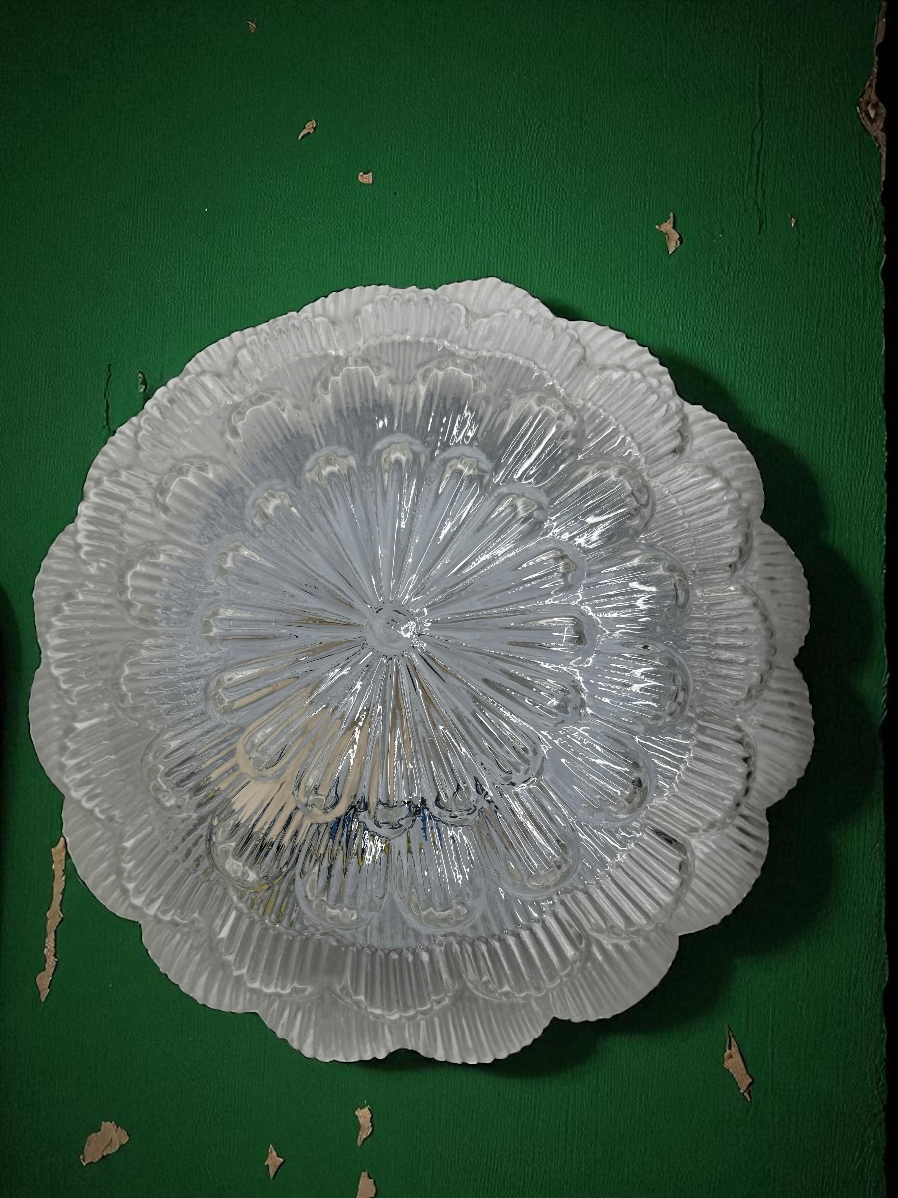 Pequeño plafón de cristal transparente Massive Leuchten, Alemania en venta 4