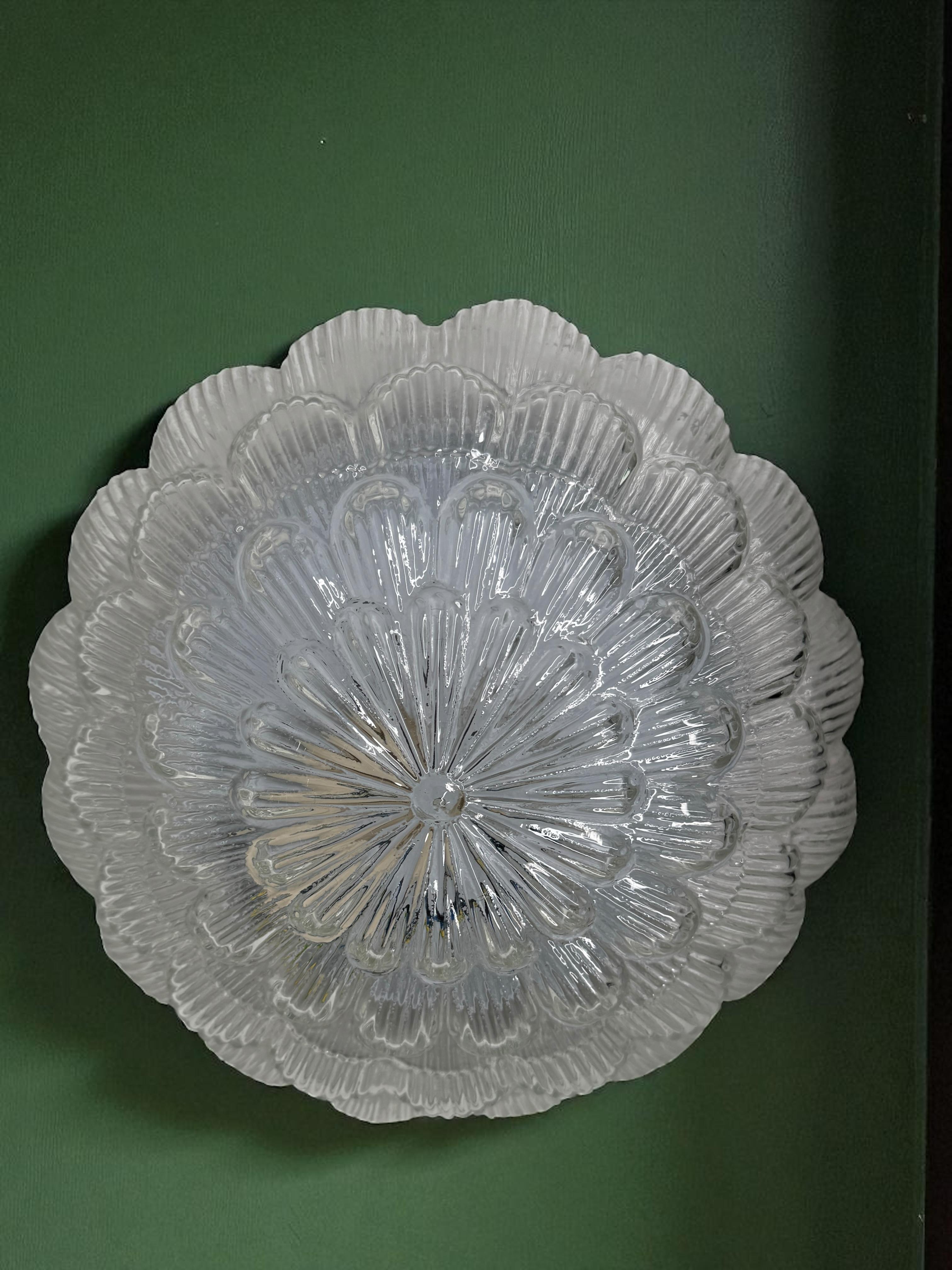 Pequeño plafón de cristal transparente Massive Leuchten, Alemania en venta 5