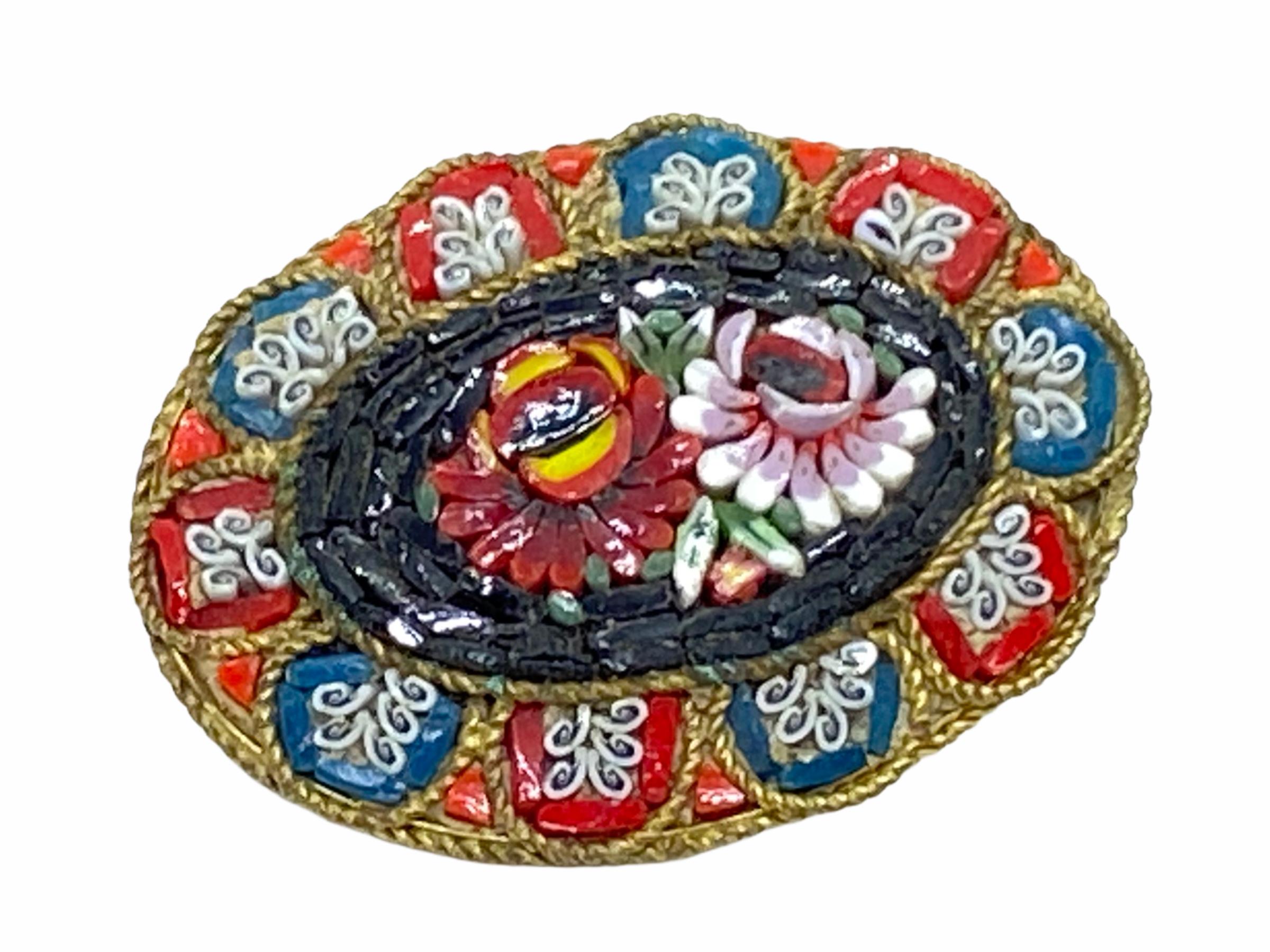 italien Petite collection de trois bijoux vintage en micro-mosaïque Millefiori Venise, Italie en vente