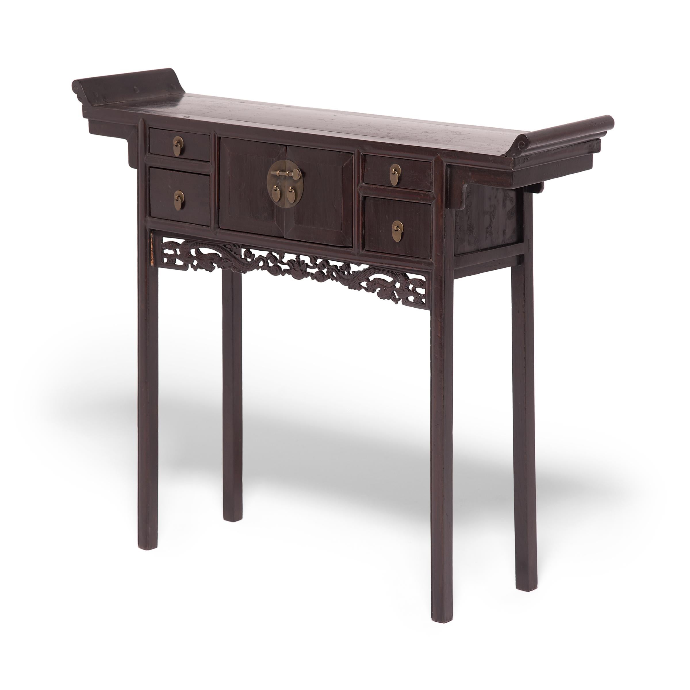 Qing Petite Console Table with Dancing Dragon Apron