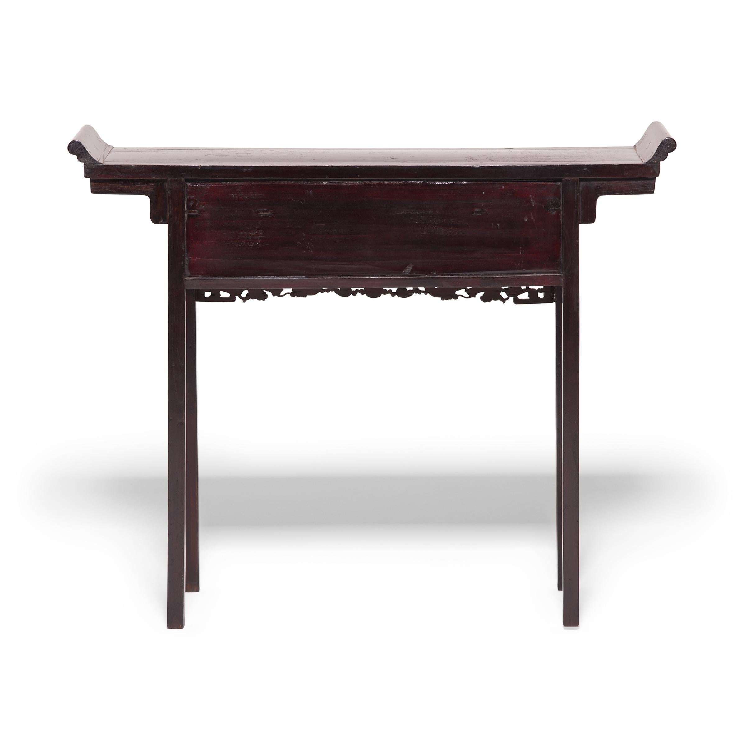 Chinese Petite Console Table with Dancing Dragon Apron