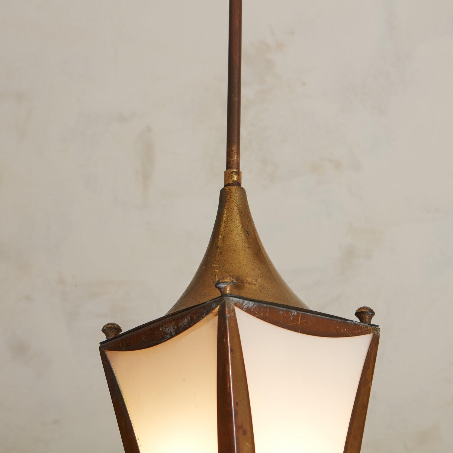 Petite Copper Italian Lantern Pendant Light, 1960s 1