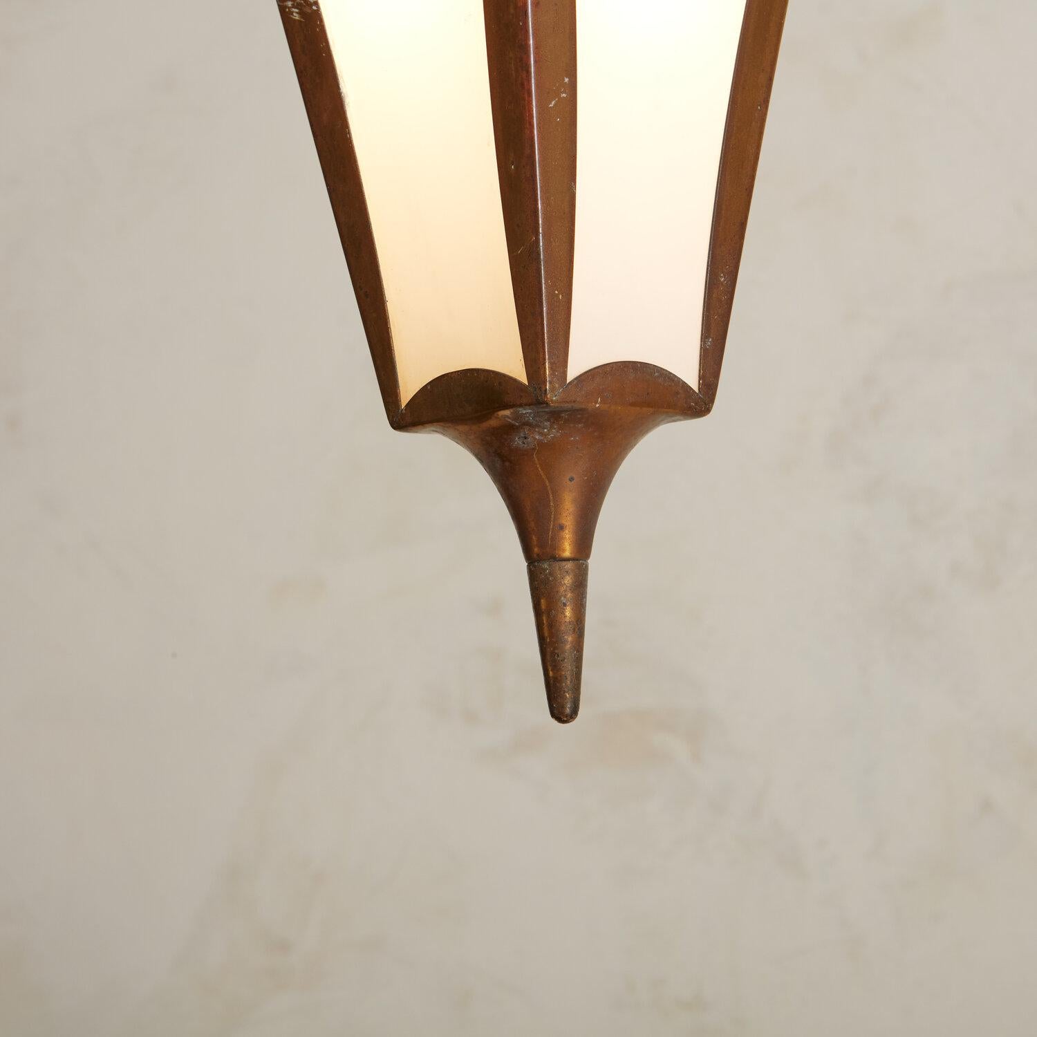 Petite Copper Italian Lantern Pendant Light, 1960s 2