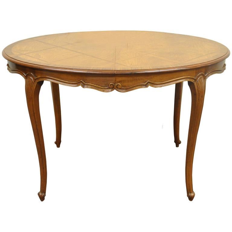 Petite Country French or Louis XV Style Parquetry Inlaid Custom Dining Table 1