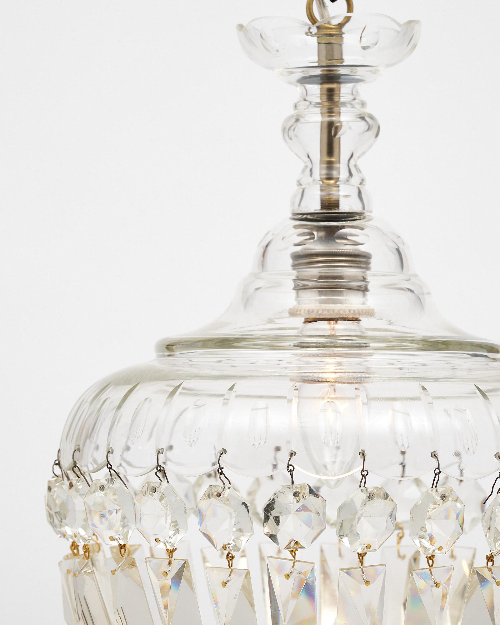 Engraved Petite Crystal Chandelier