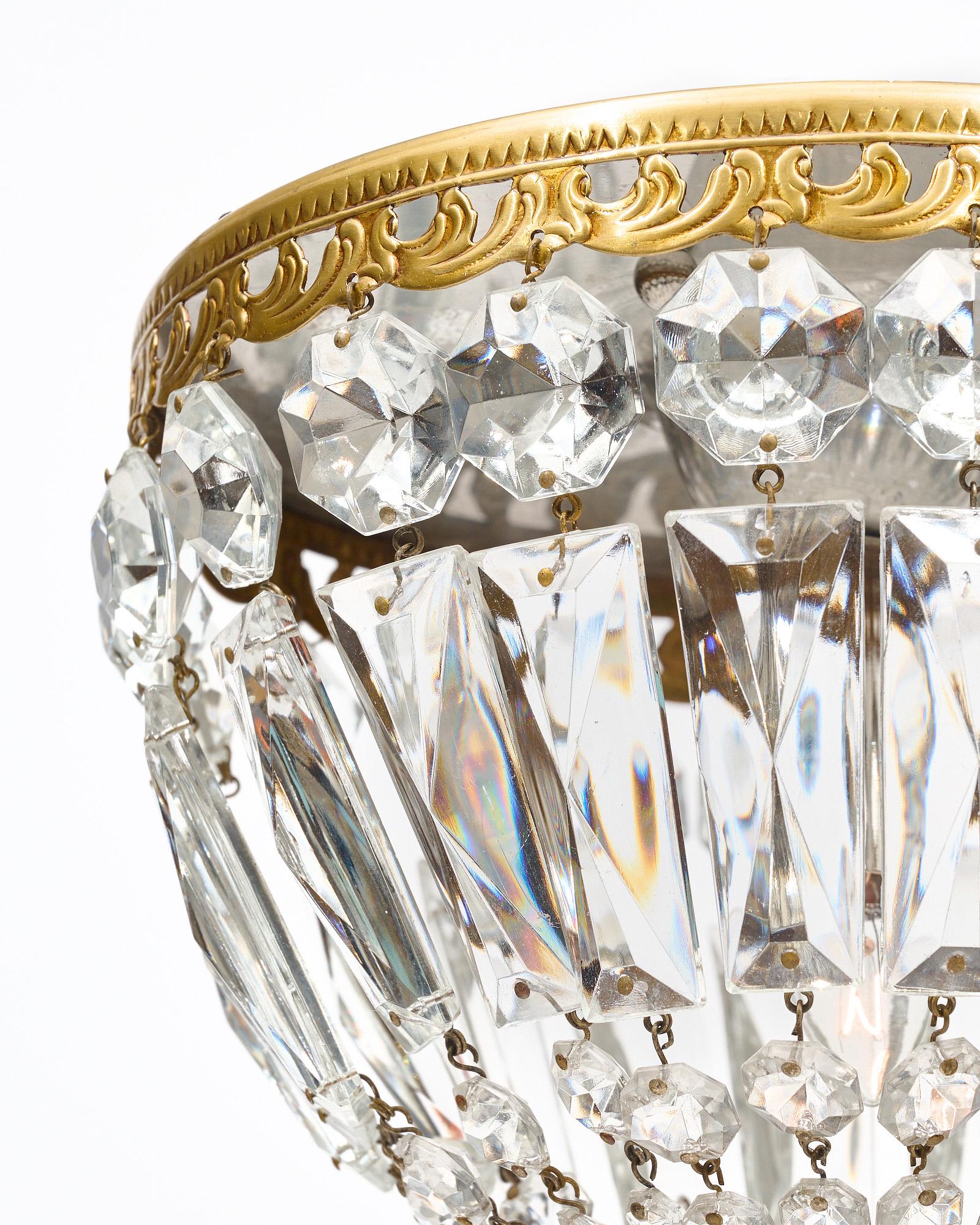 Early 20th Century Petite Crystal Chandeliers For Sale