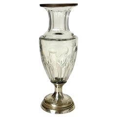 Petite Crystal Vase with French Solid Silver Mount, 19th Century