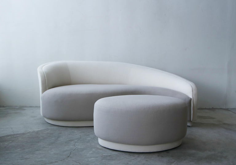 Petite Curved Sofa and Ottoman by Vladimir Kagan for Weiman at 1stDibs