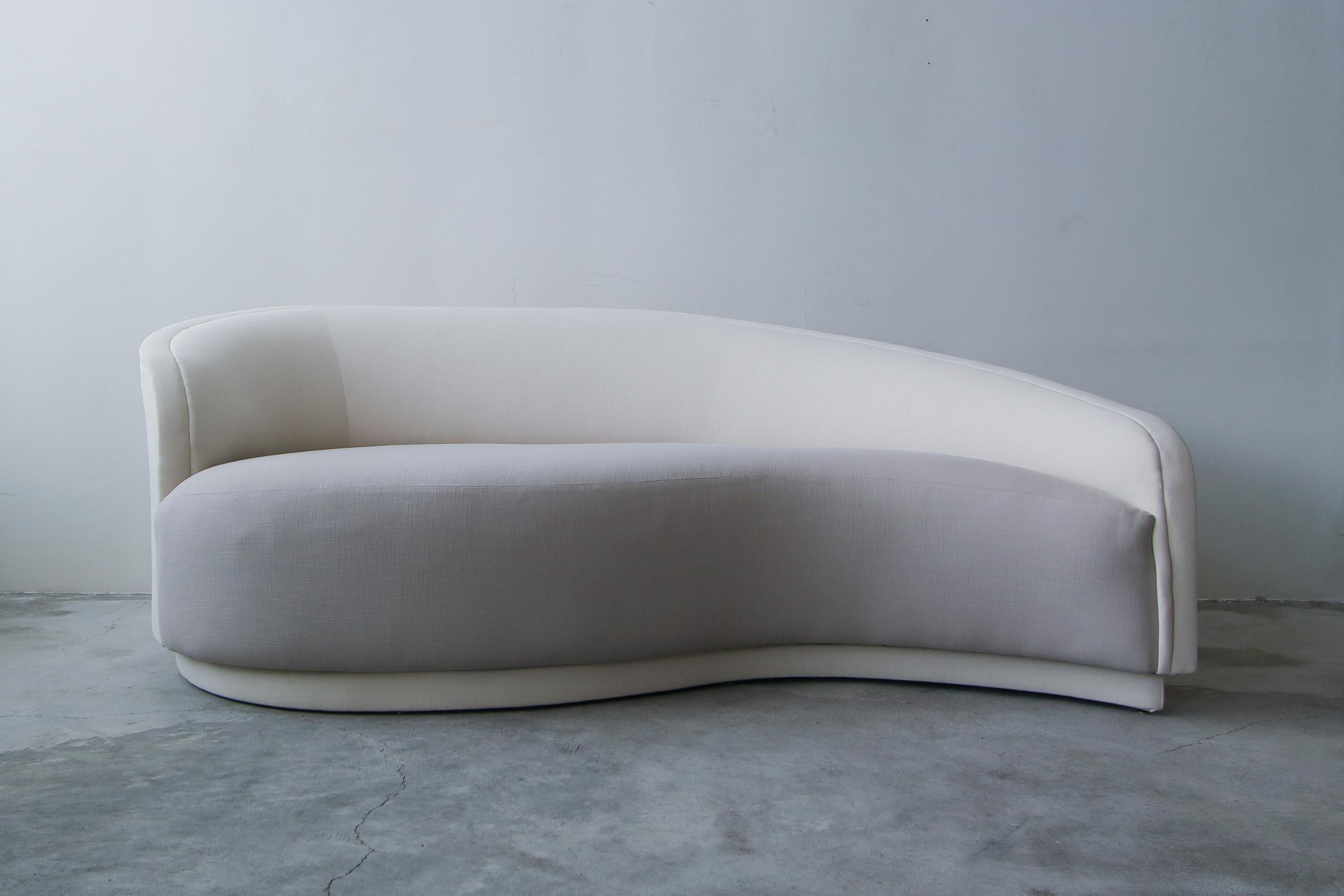 Petite Curved Sofa and Ottoman by Vladimir Kagan for Weiman For Sale at