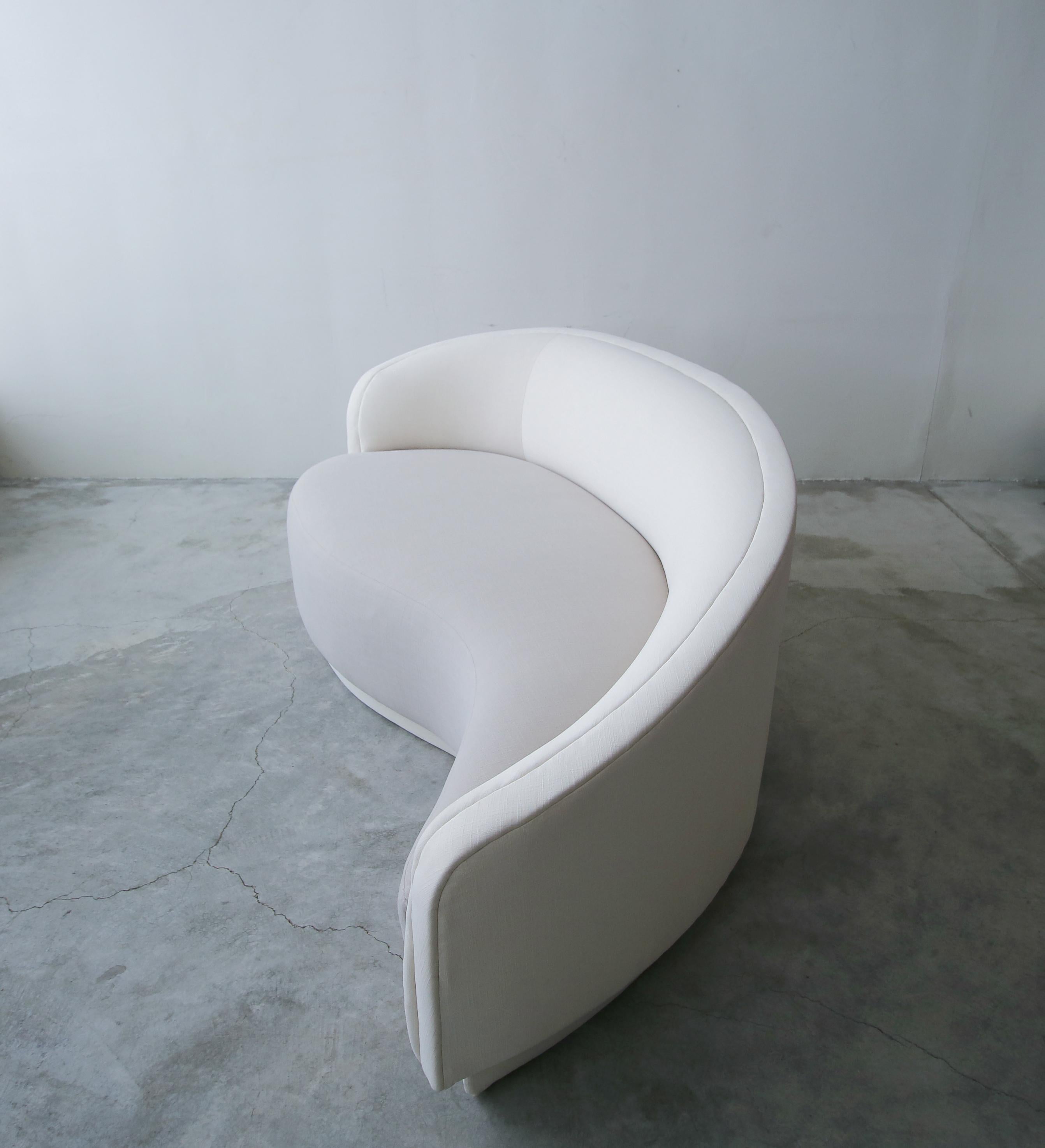 Petite Curved Sofa and Ottoman by Vladimir Kagan for Weiman For Sale at