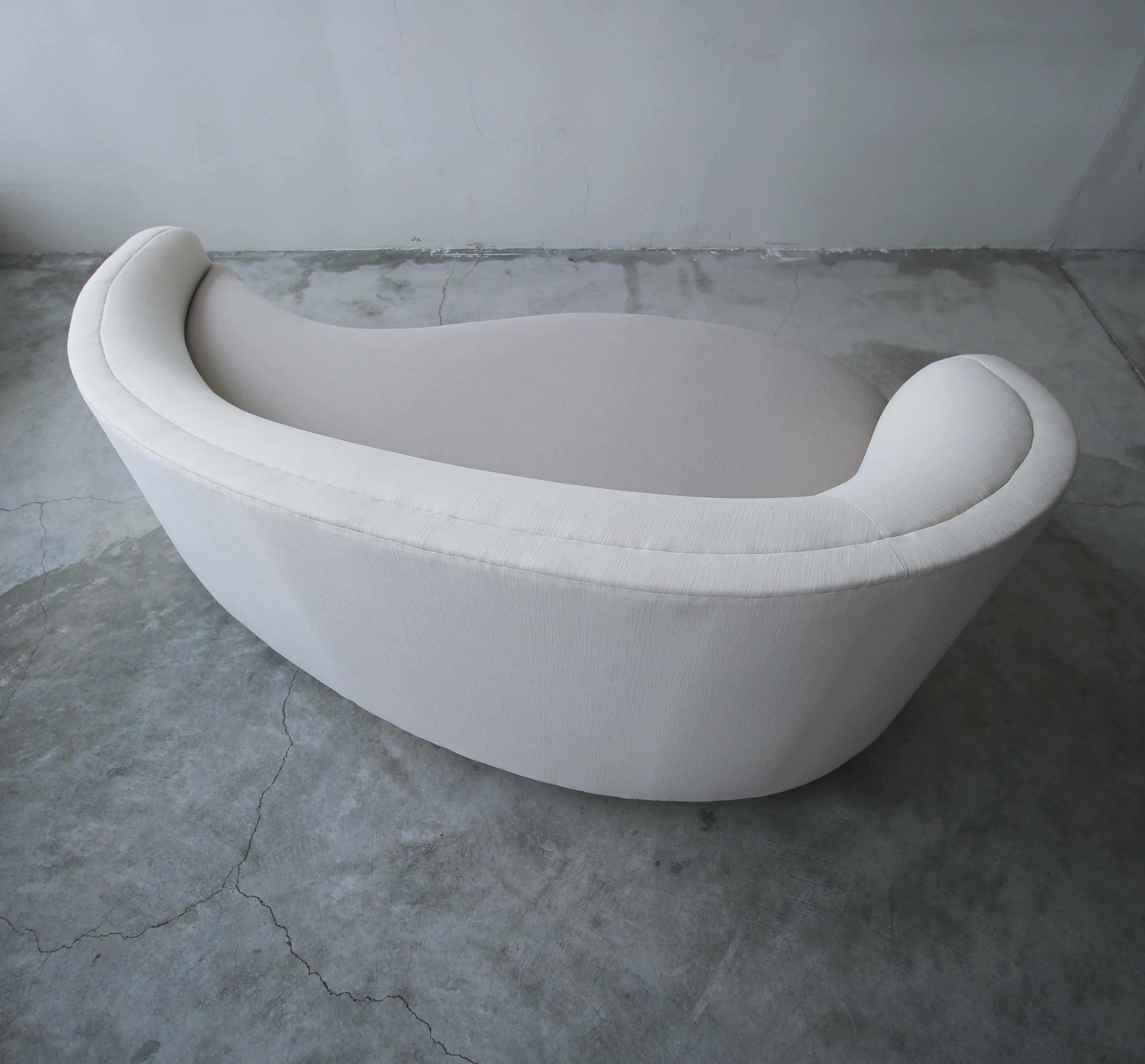 Petite Curved Sofa and Ottoman by Vladimir Kagan for Weiman For Sale at