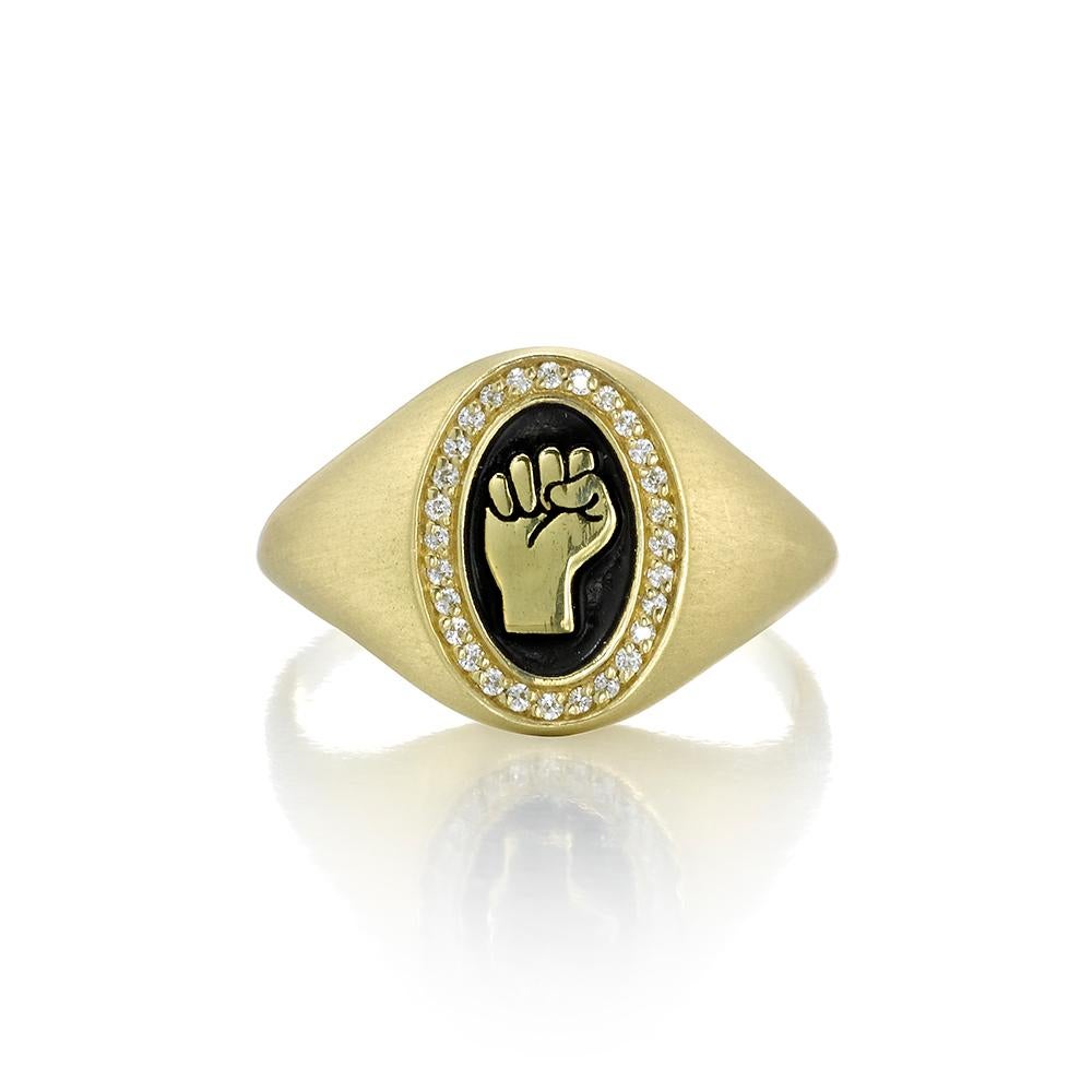 For Sale:  Wendy Brandes Petite Customizable 18K Gold Signet Ring With Symbol or Initial 2