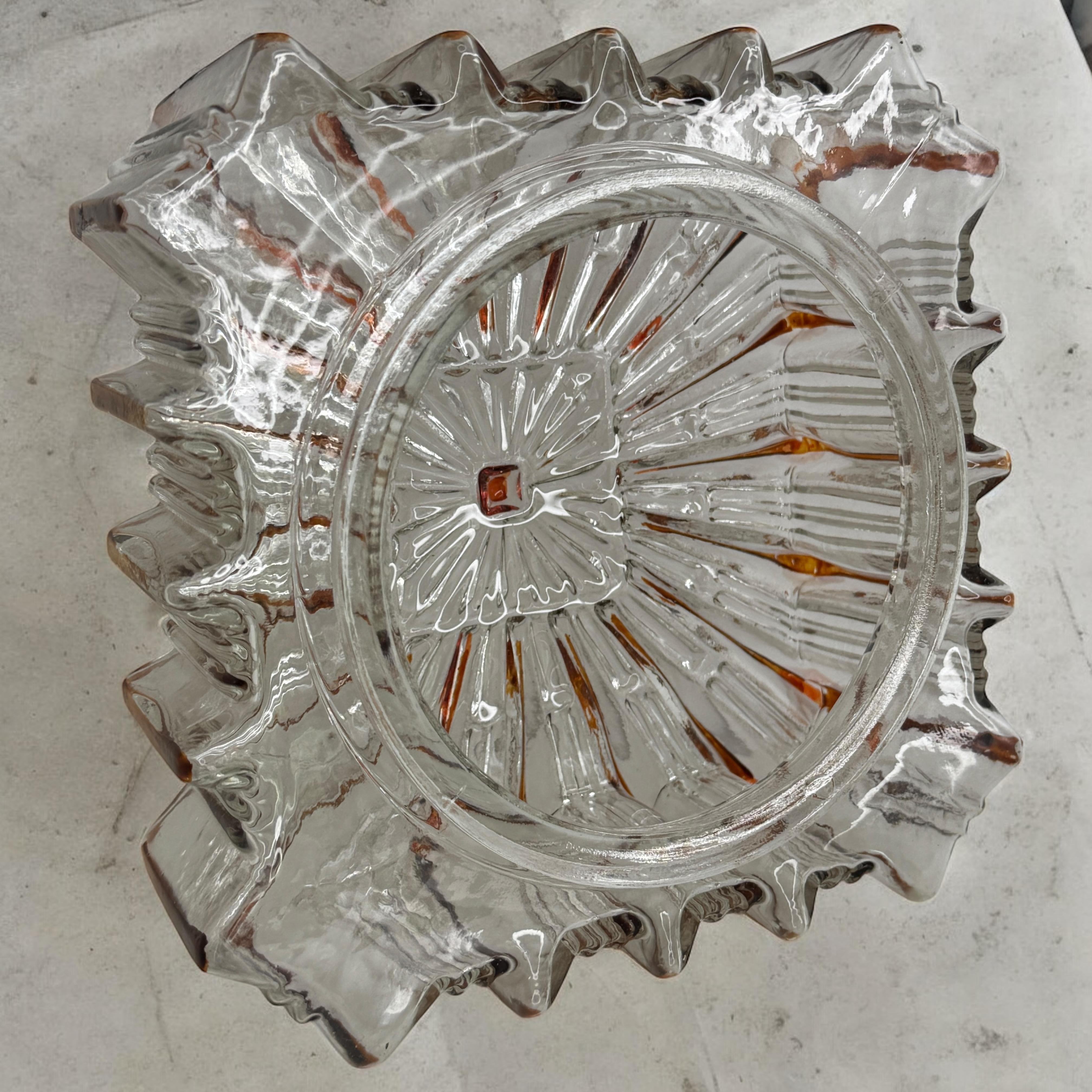 Petite Cute Starburst Pattern Limburg Square Flush Mount Ceiling Light, 1970s For Sale 7