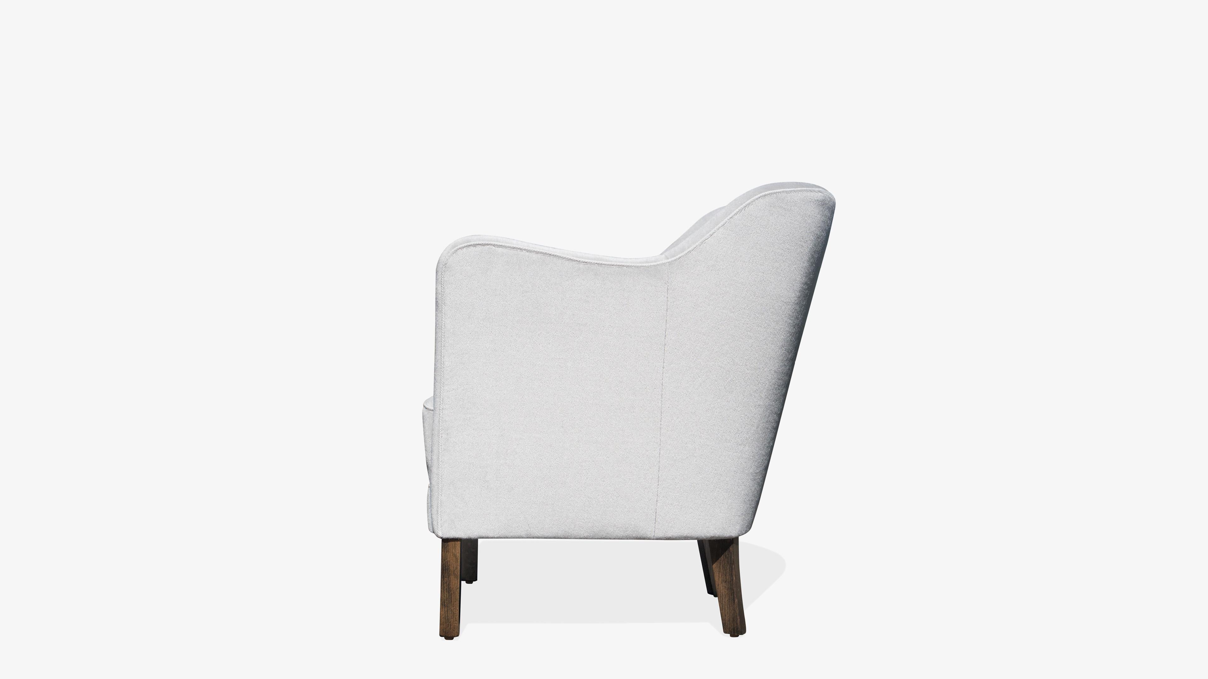 Art Deco Petite Danish Accent Chair in Mist Mohair