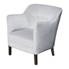 Petite Danish Accent Chair in Mist Mohair