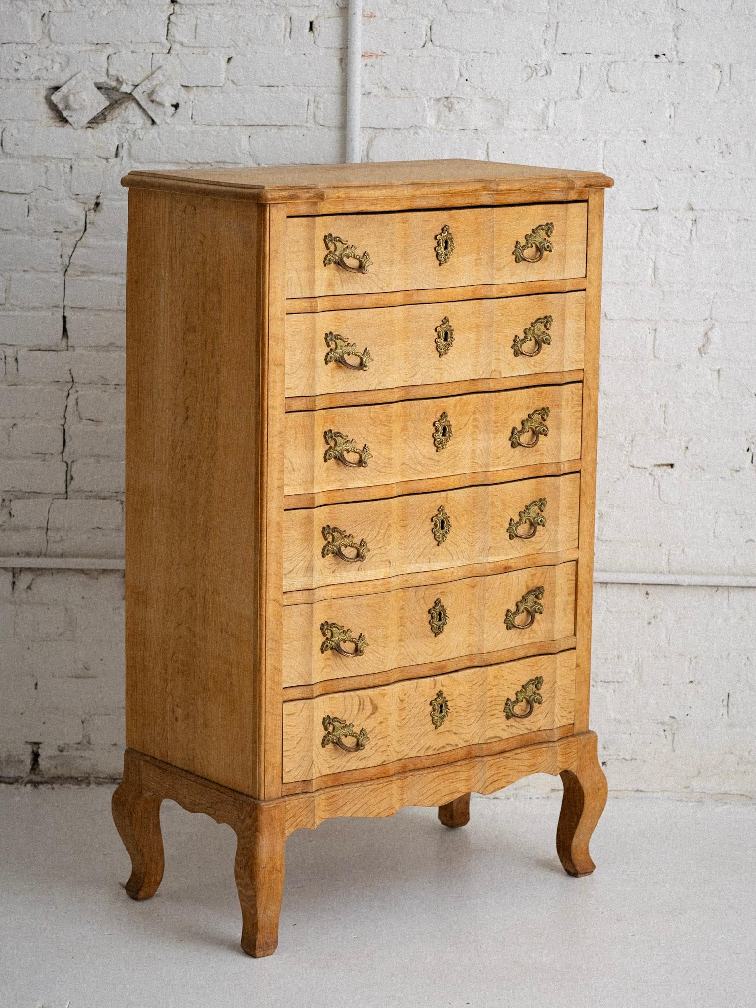 Petite Danish Blonde Oak Tallboy in the Syle of Henning Kjaernulf 1