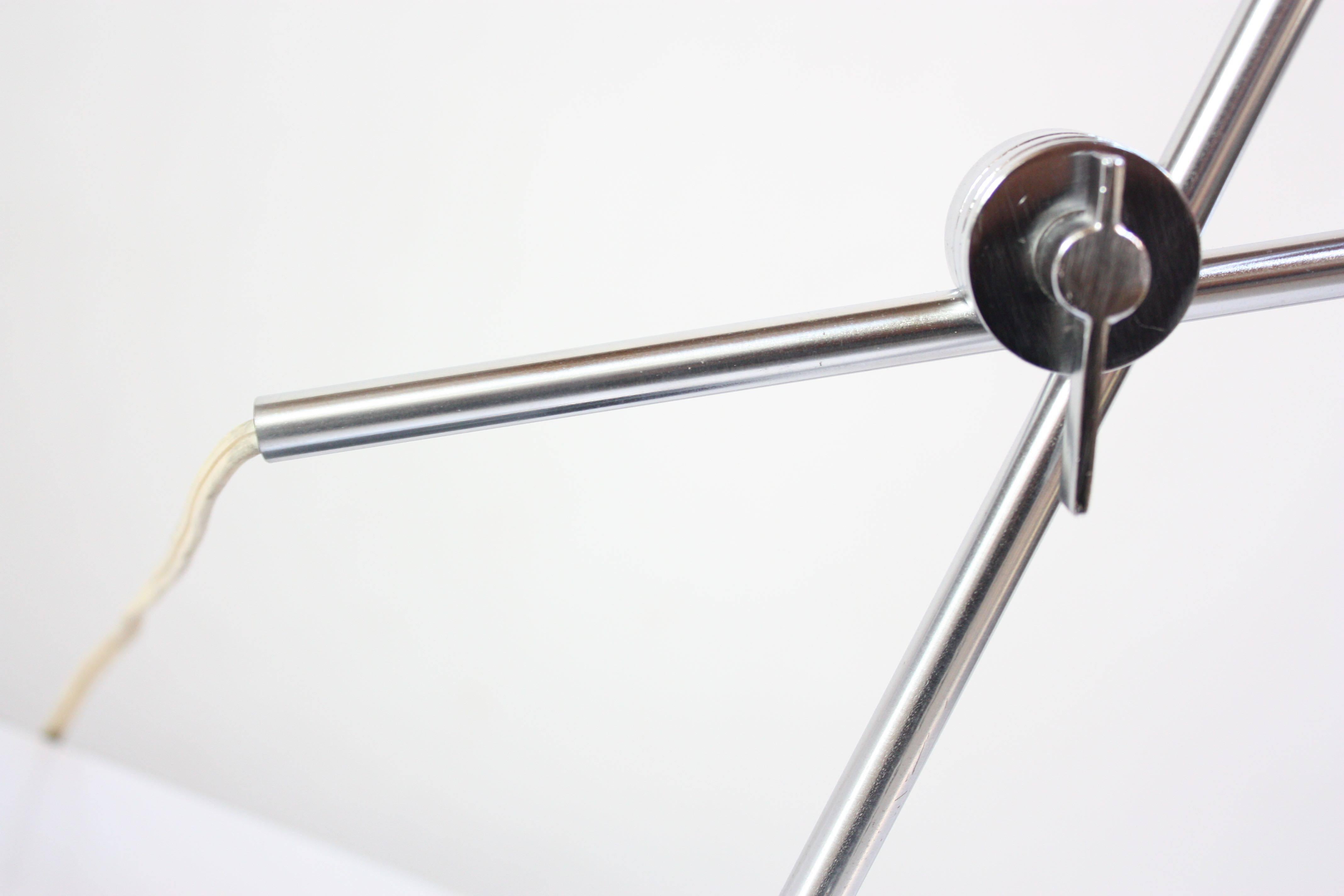 Petite Danish Modern Articulating Table Lamp in Chrome and Metal 1