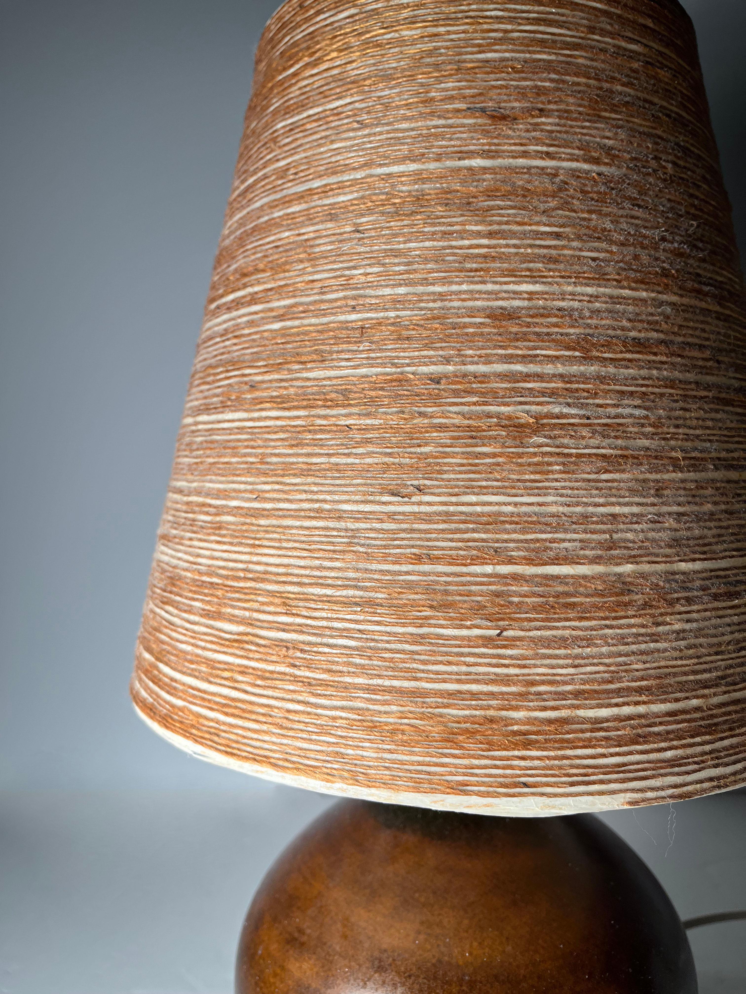 Canadian Petite Danish Modern Lotte and Gunnar Bostlund Ceramic Table Lamp For Sale