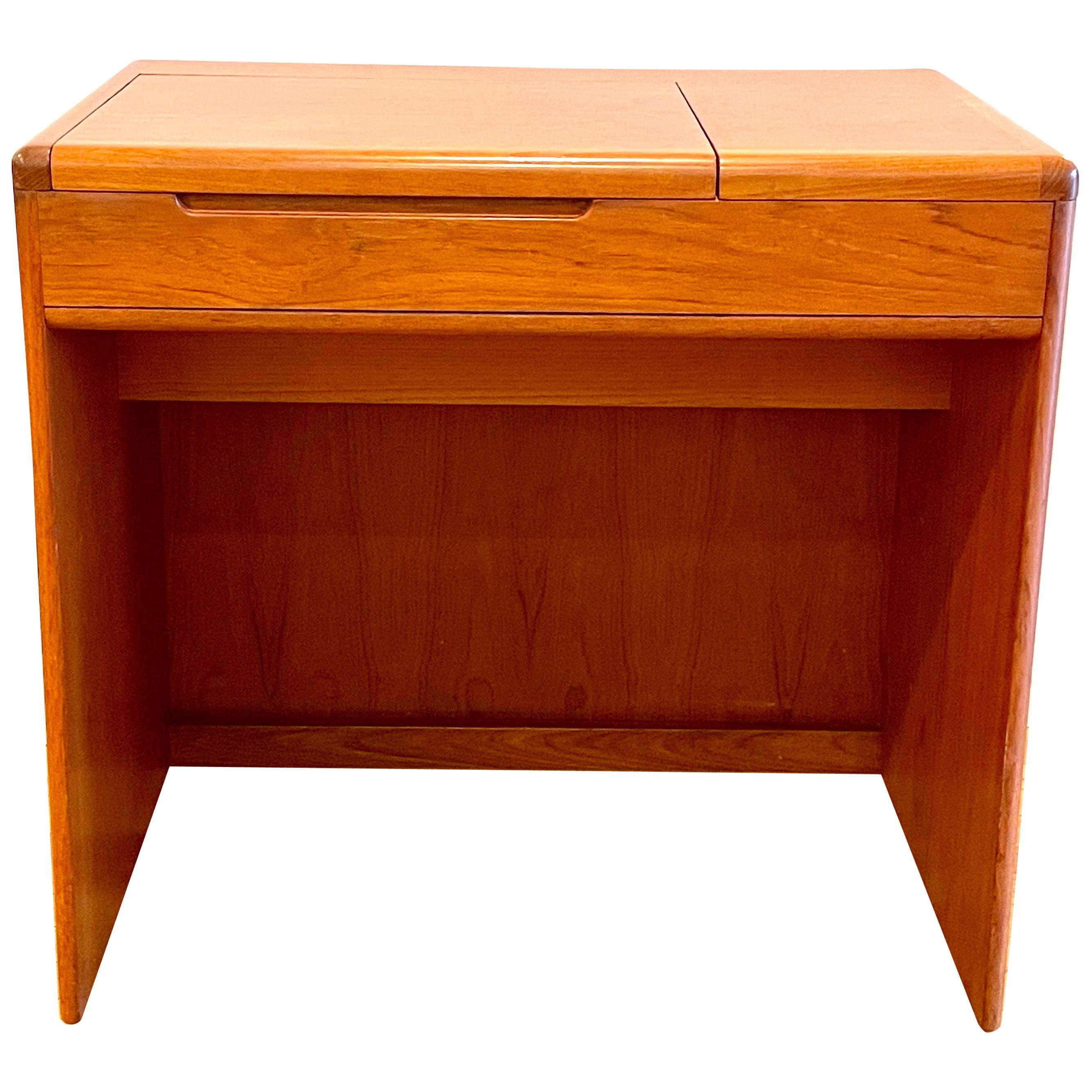 Petite Danish Modern Teak Vanity Desk