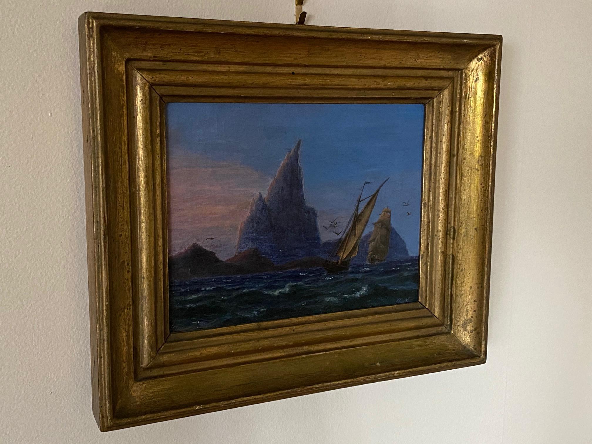 Petite Danish Seascape In Good Condition For Sale In Garrison, NY