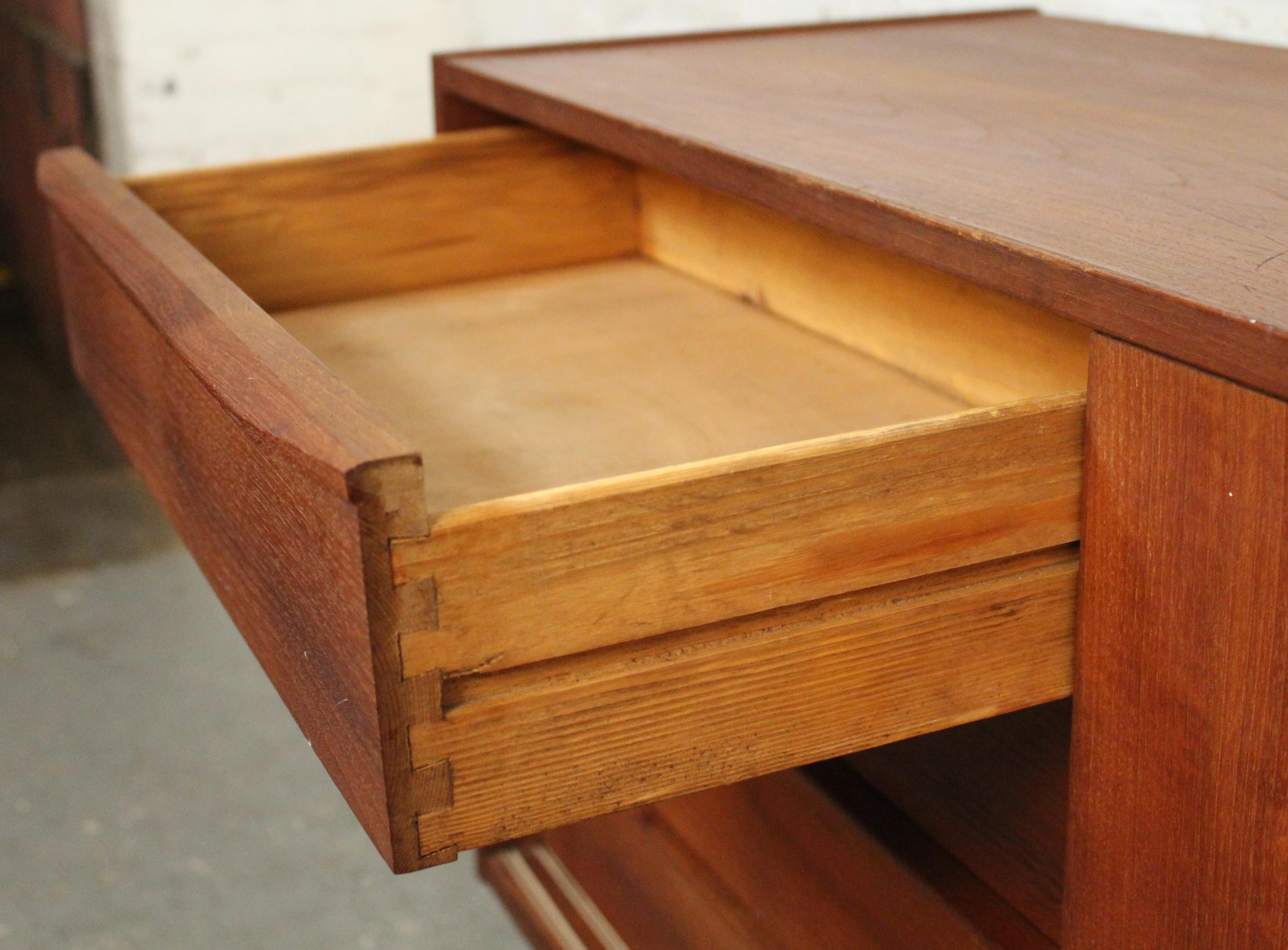 Petite Danish Teak Credenza In Good Condition For Sale In Brooklyn, NY