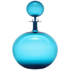 Petite Decanter Low Round Steel Blue