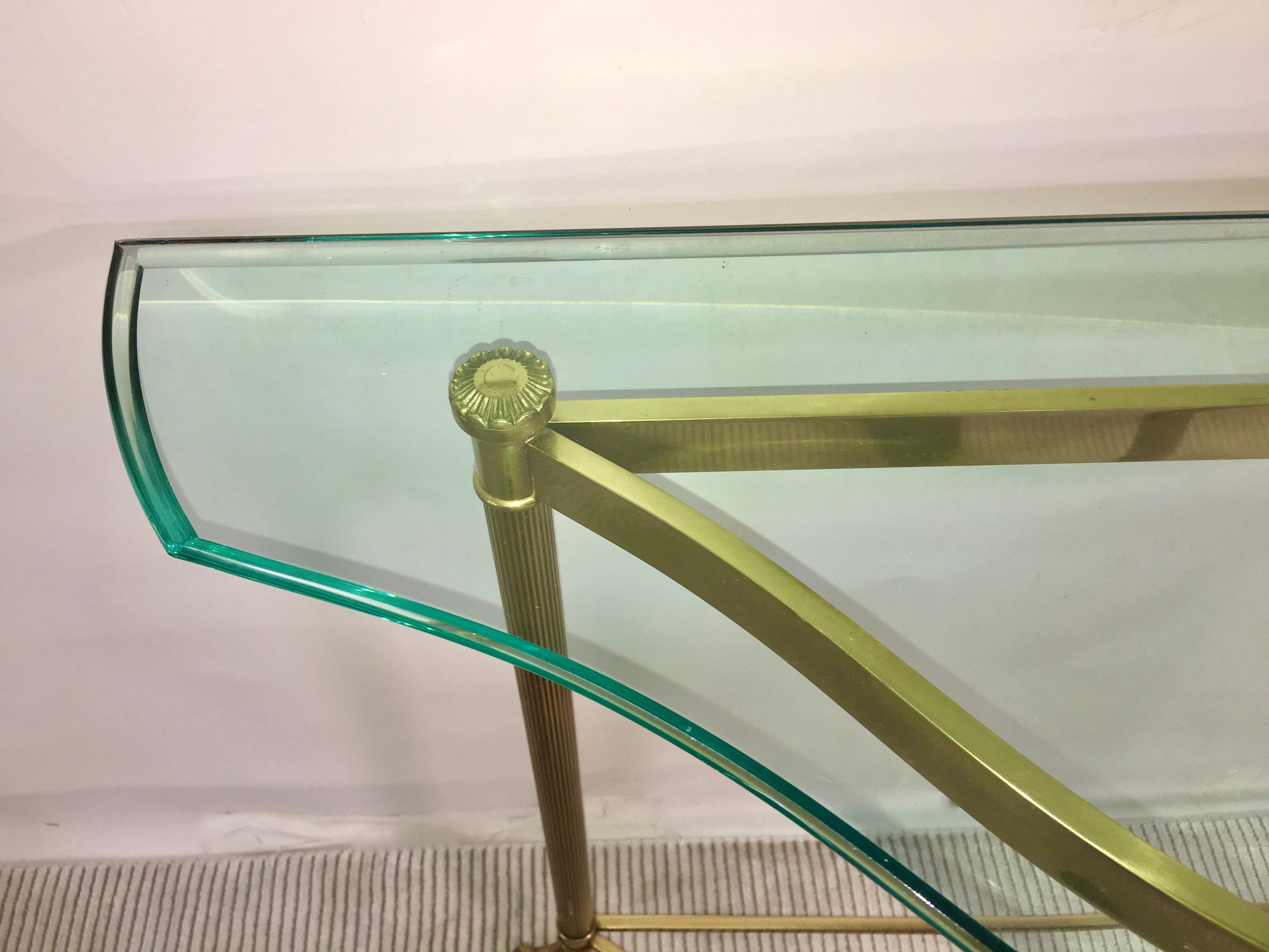 Petite Demilune Brass Console Table 1
