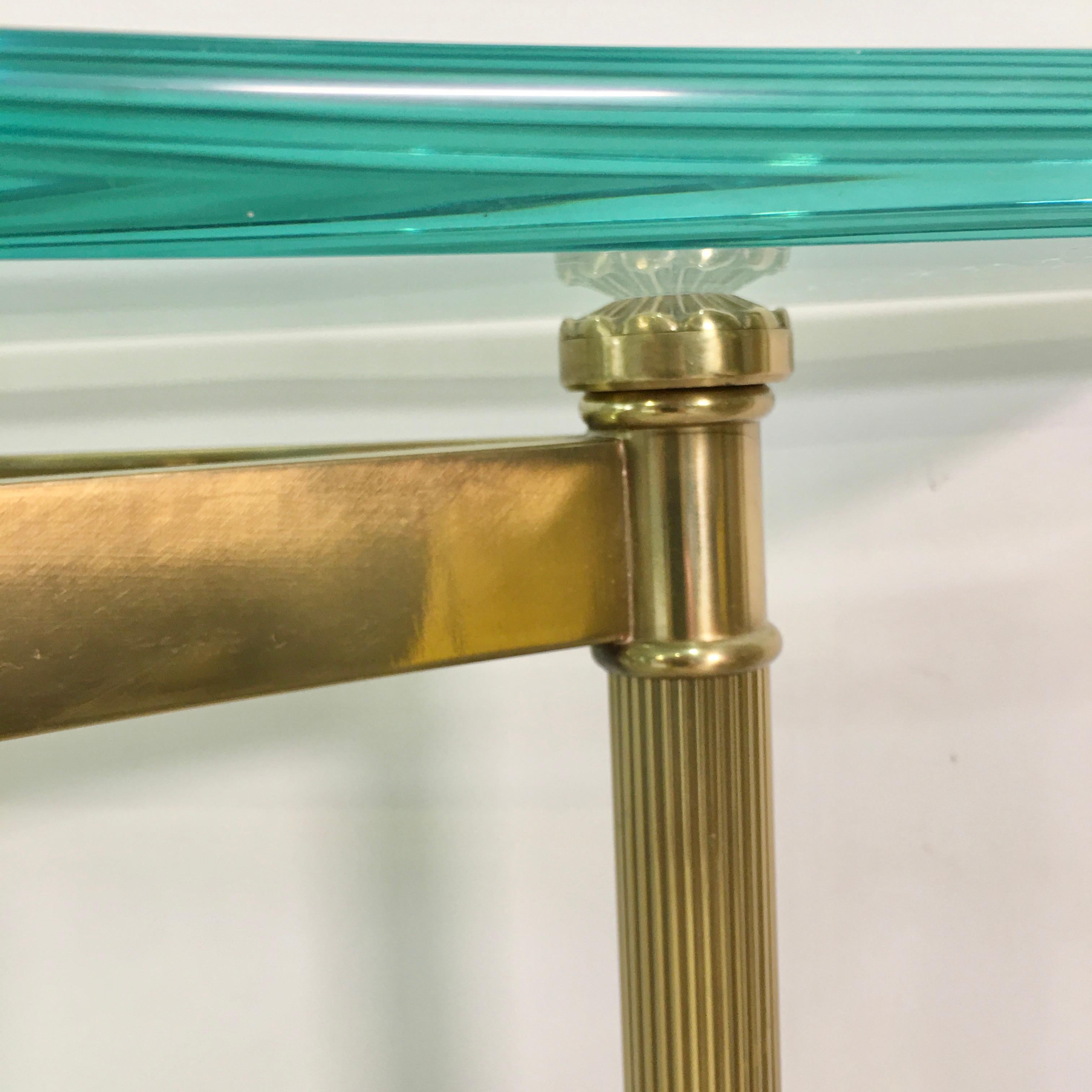 Petite Demilune Brass Console Table 7