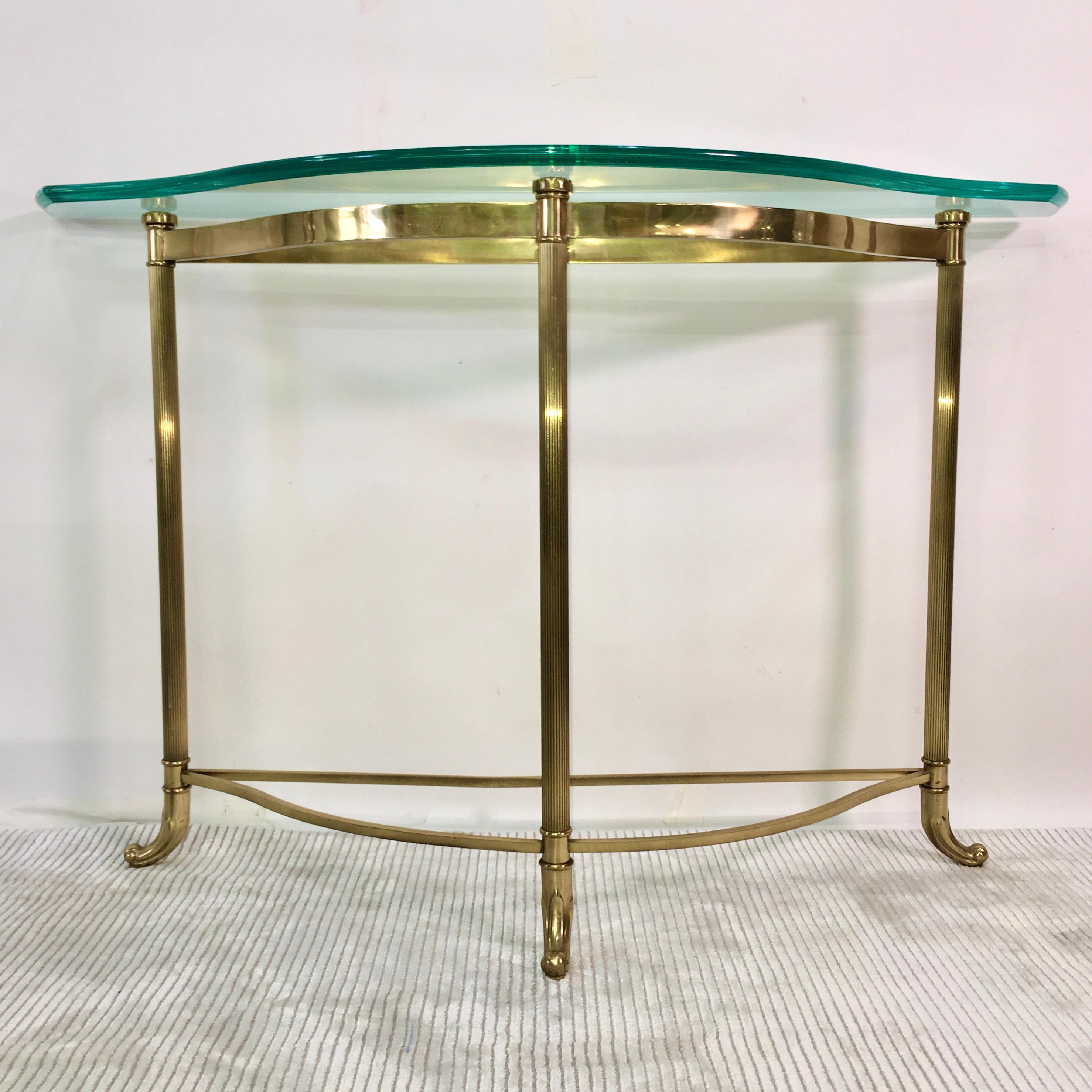 narrow brass console table