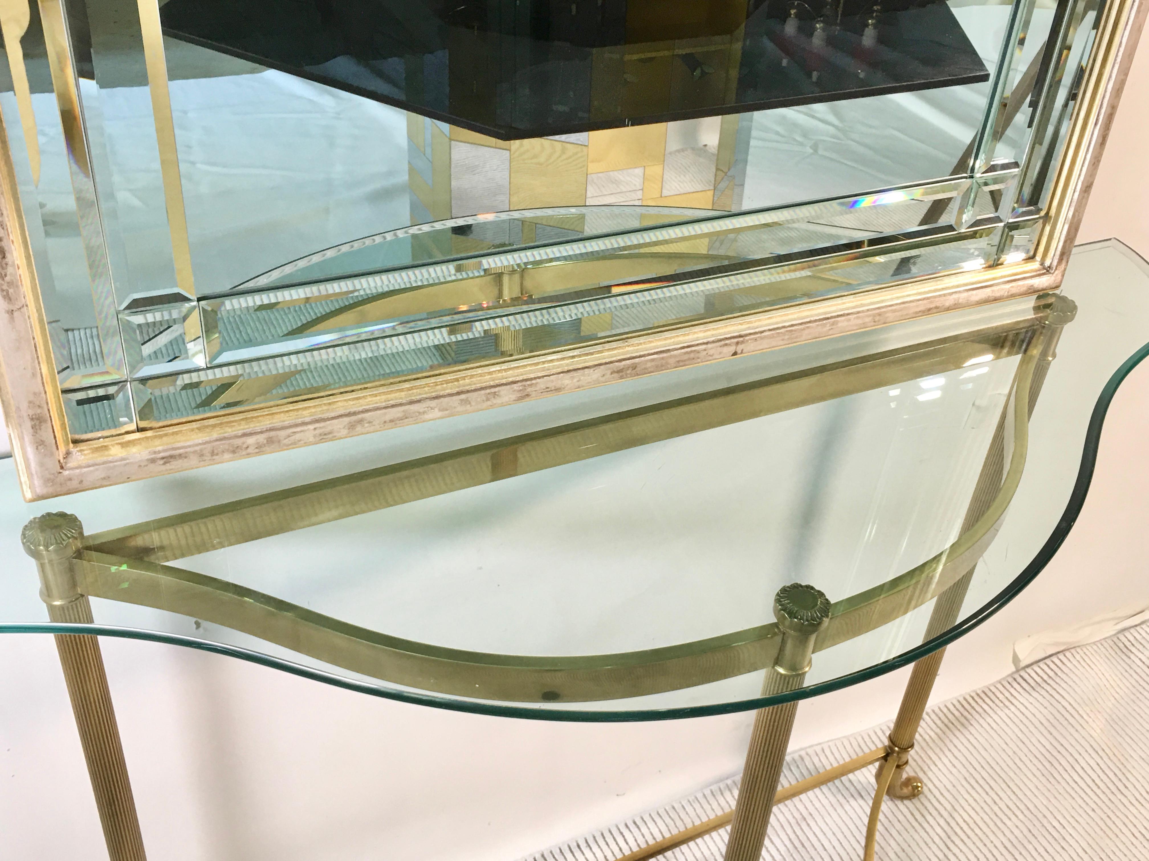 Italian Petite Demilune Brass Console Table