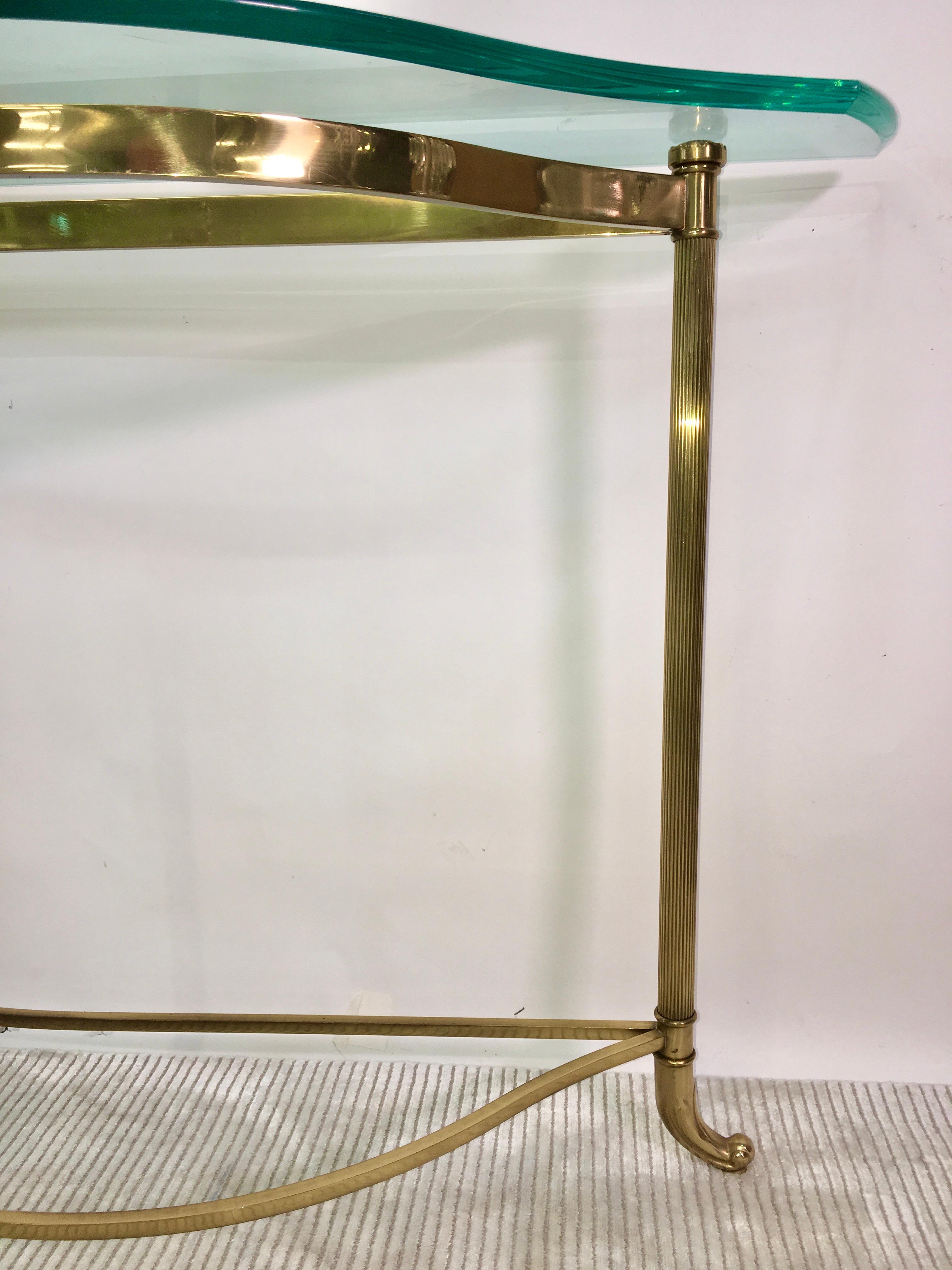 Anodized Petite Demilune Brass Console Table