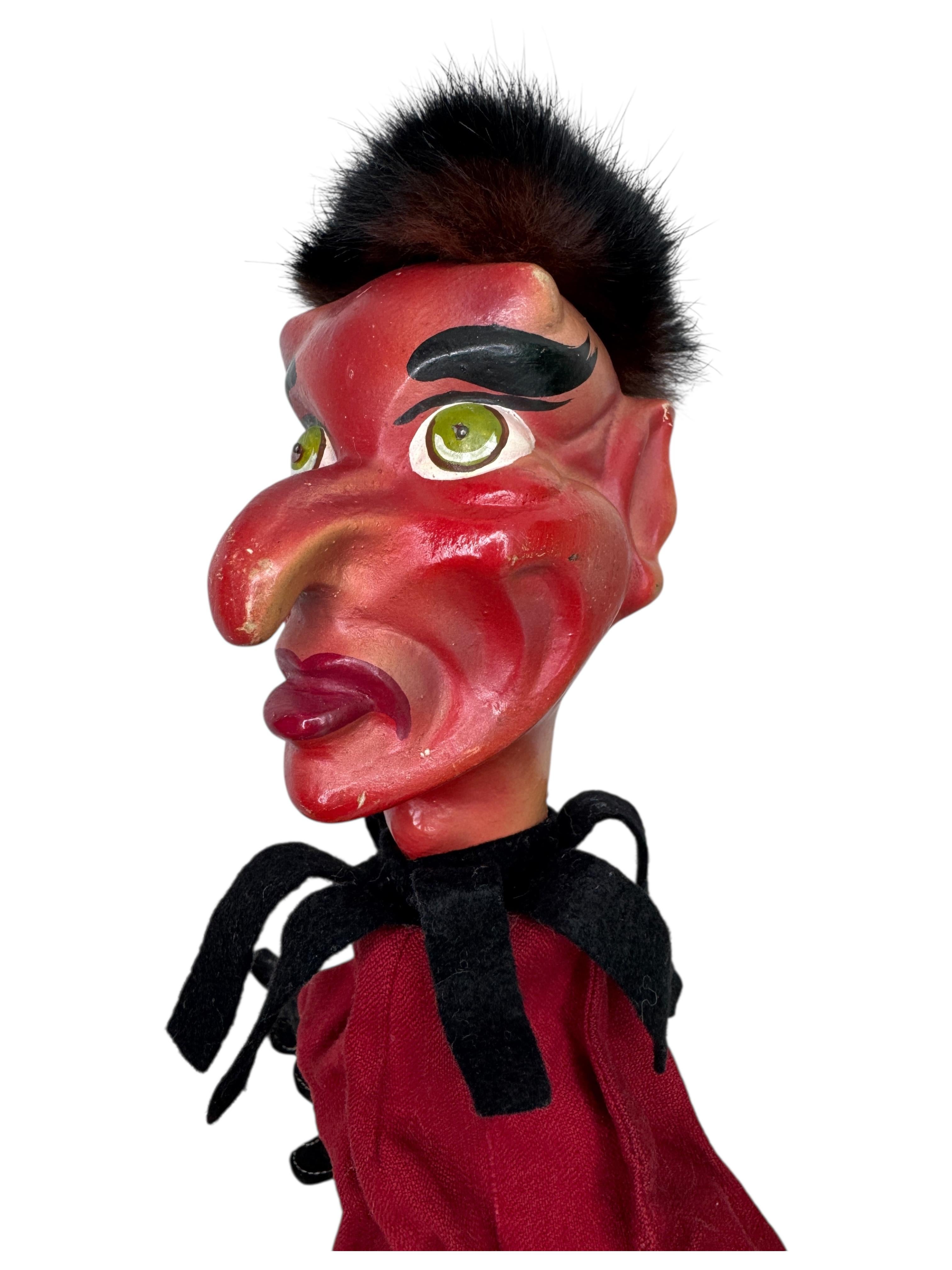 Autrichien Petit jouet de marionnette Krampus, Allemagne ancienne et vintage en vente