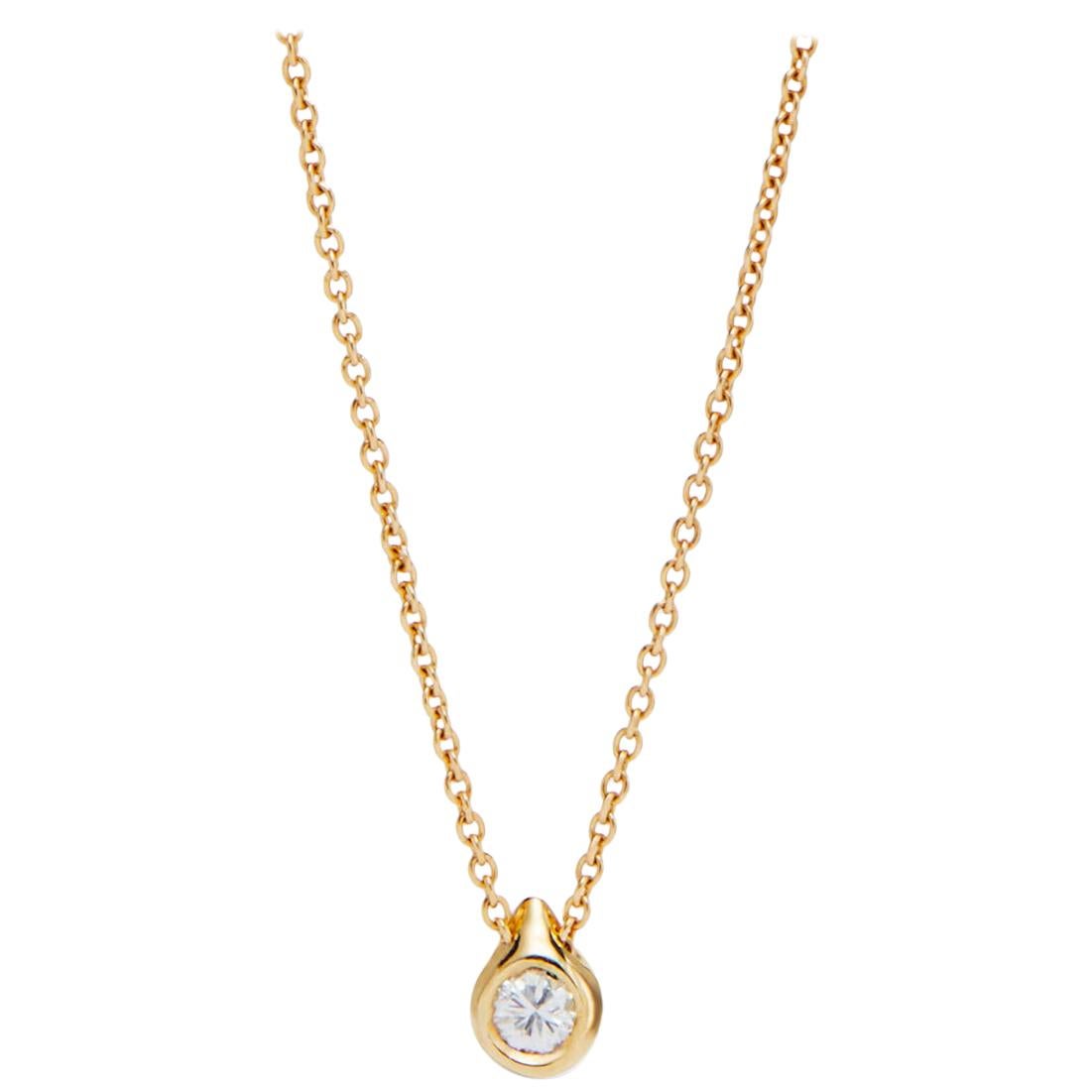 Petite Diamond and Gold Necklace For Sale