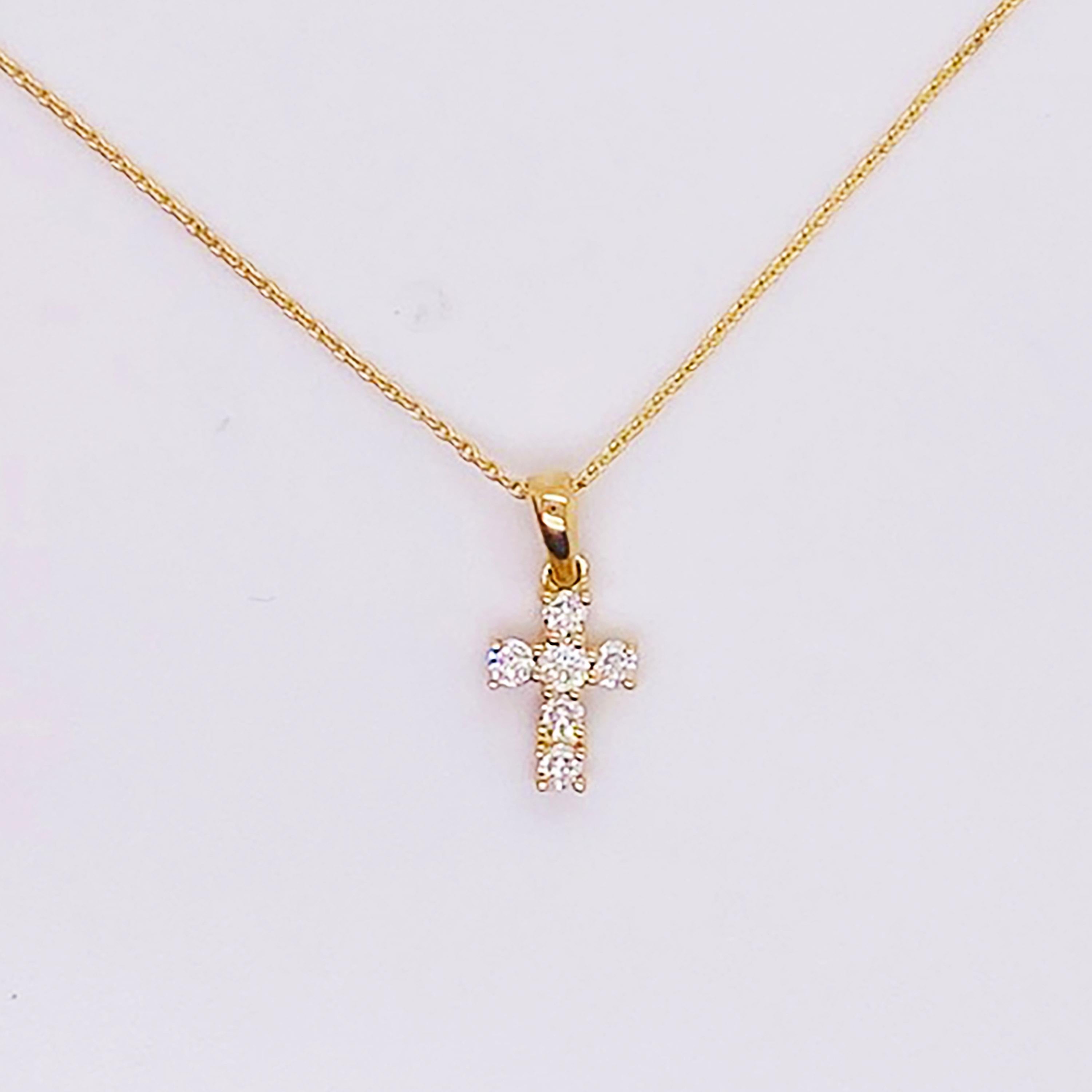 gold necklace with cross for child