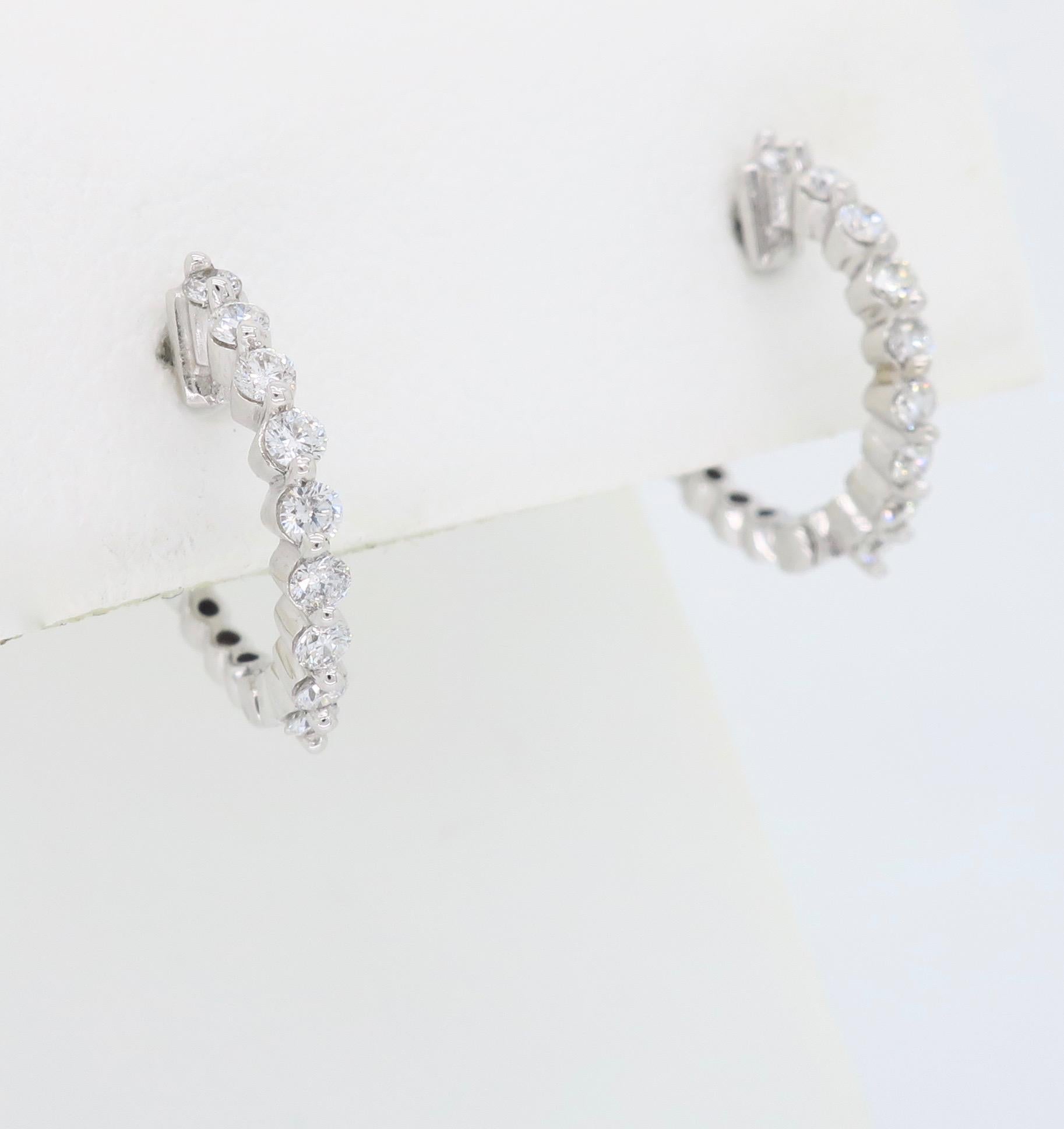 Women's or Men's Petite Diamond Hoop Earrings