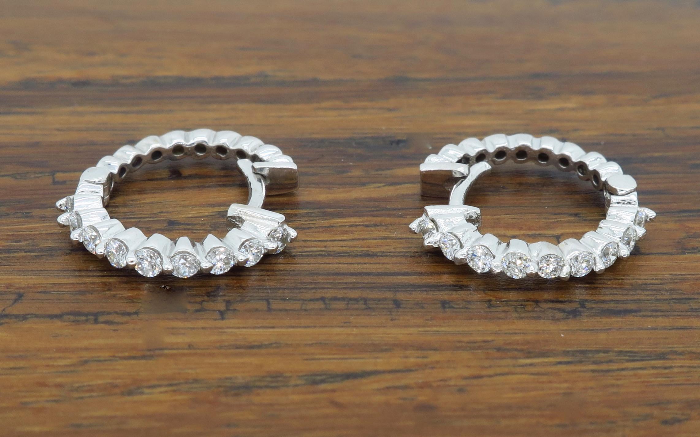 Petite Diamond Hoop Earrings 2