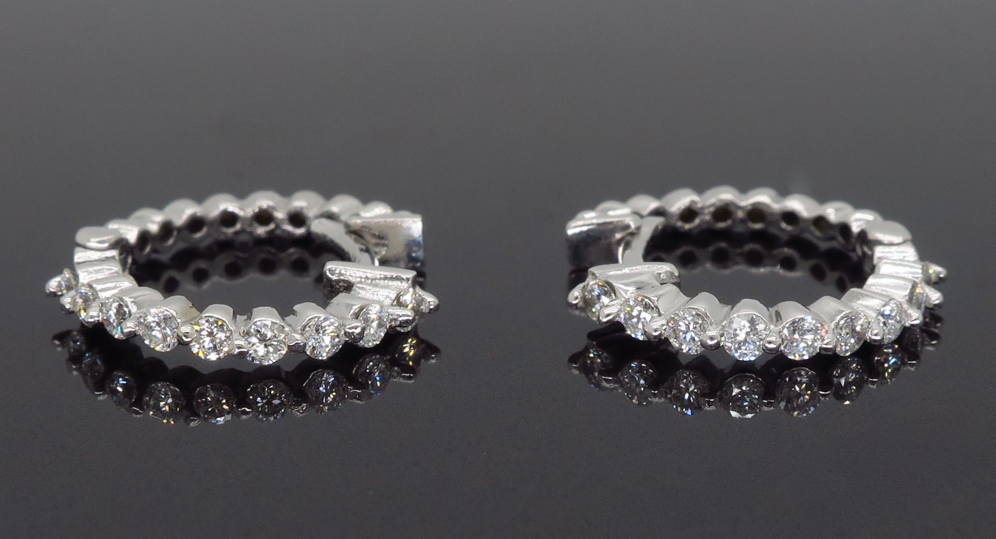 Petite Diamond Hoop Earrings 3