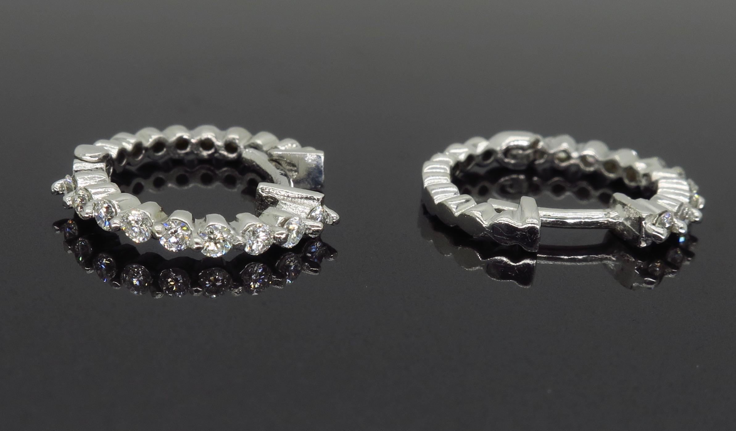 Petite Diamond Hoop Earrings 4